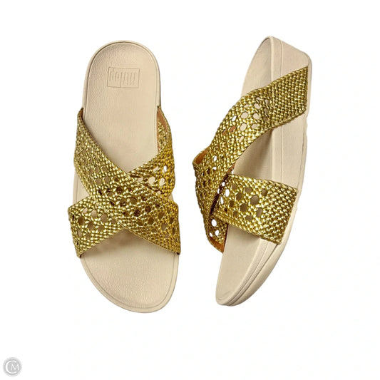 Sandals Heels Wedge By Fitflop In Gold, Size: 10