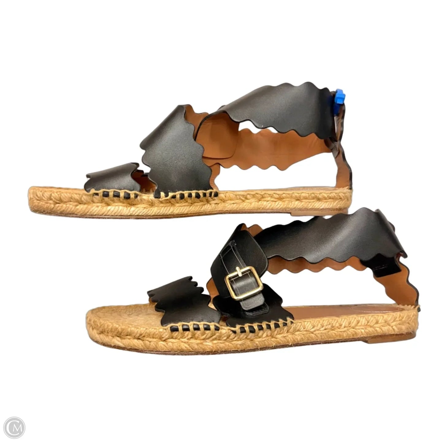Sandals Luxury Designer By Chloe In Black, Size: 9.5