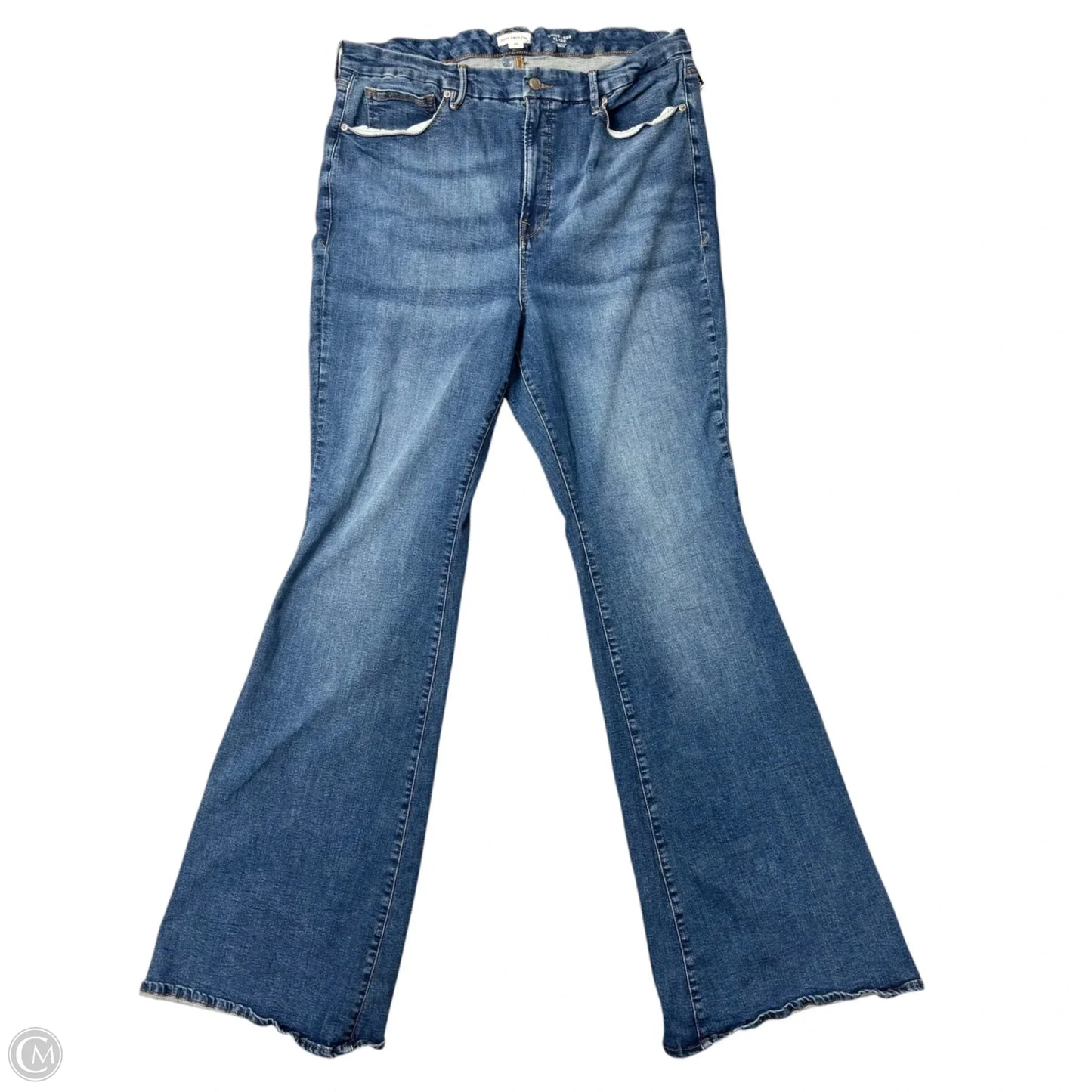 Jeans Flared By Good American In Blue Denim, Size: 20