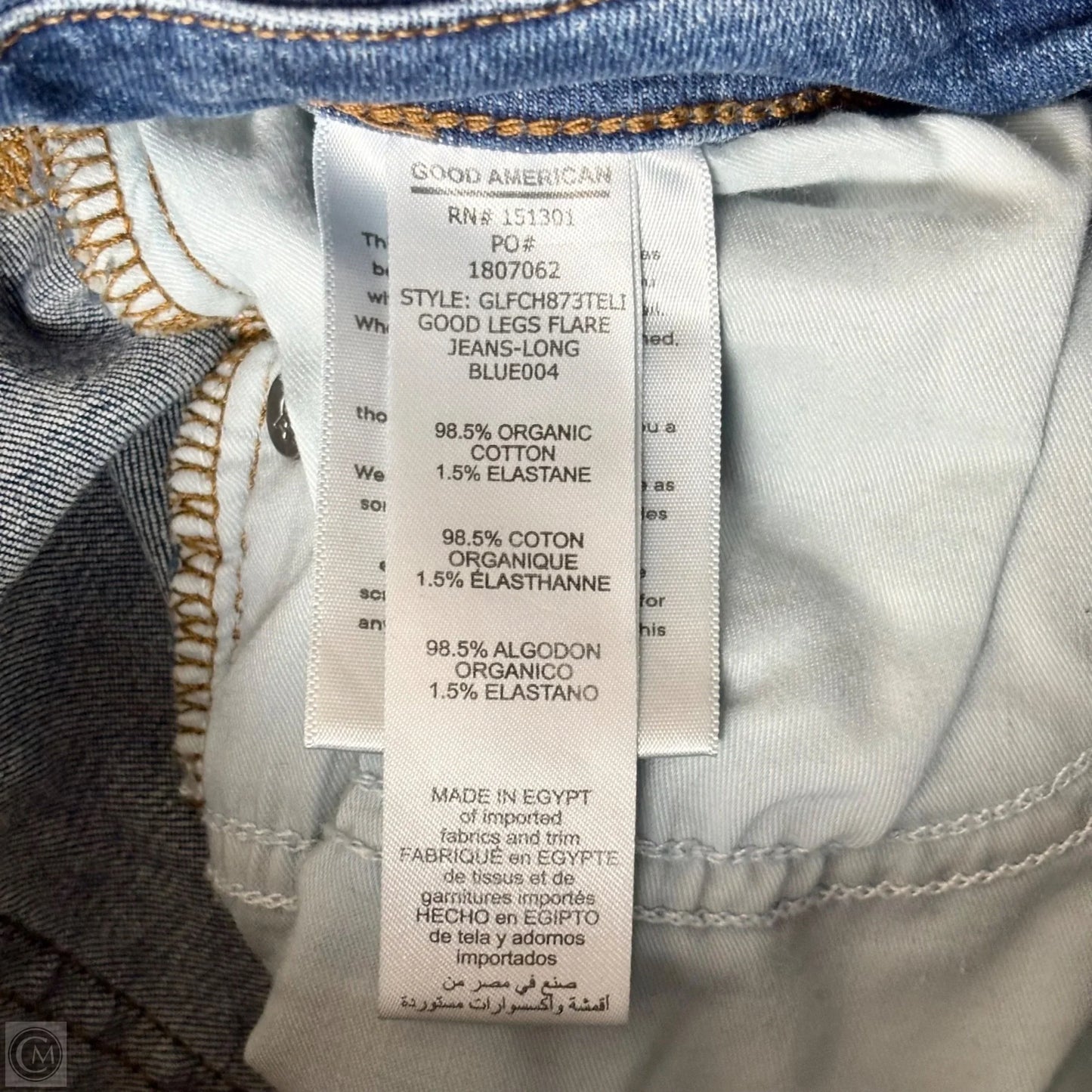 Jeans Flared By Good American In Blue Denim, Size: 20
