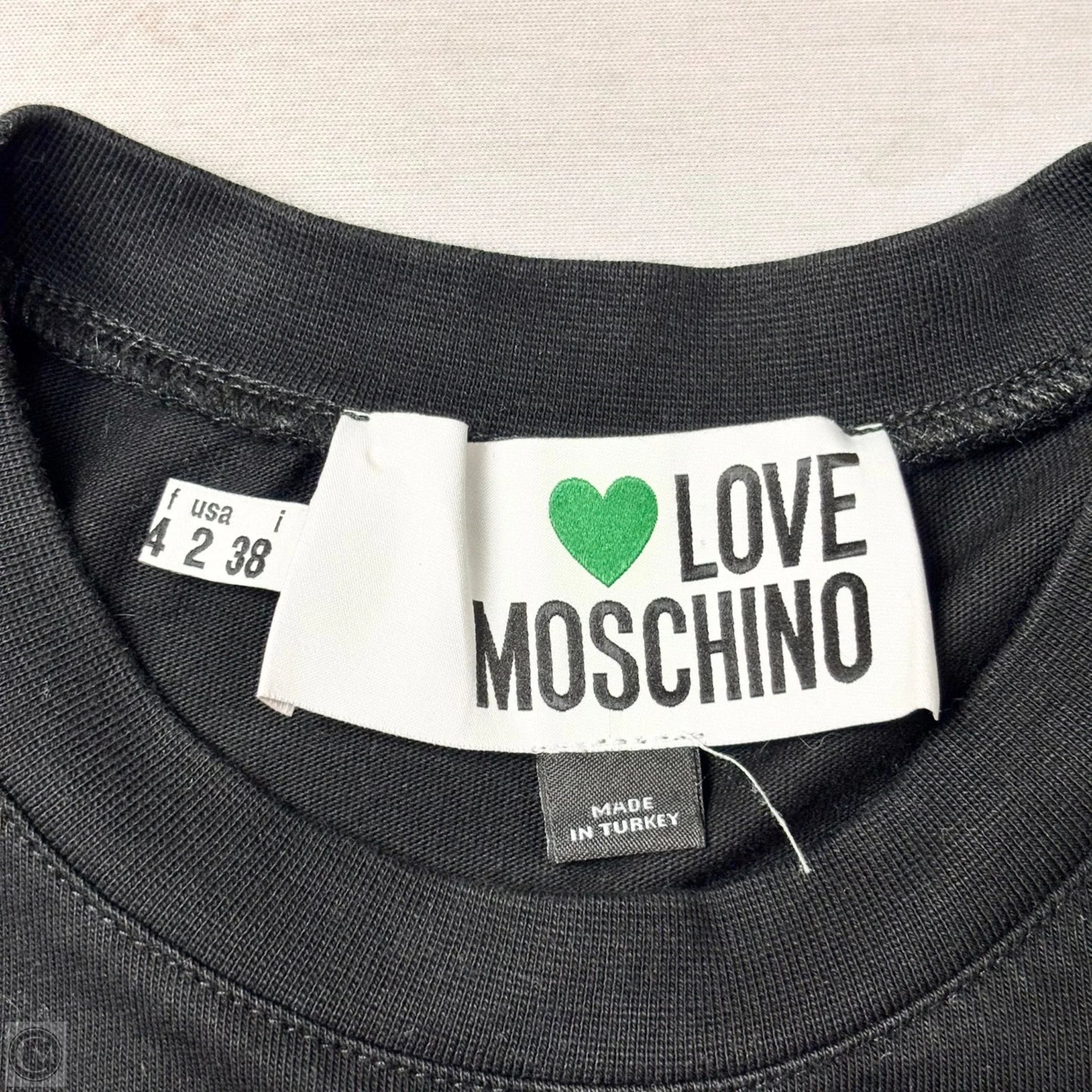 Top Short Sleeve By Love Moschino In Black, Size: Xs