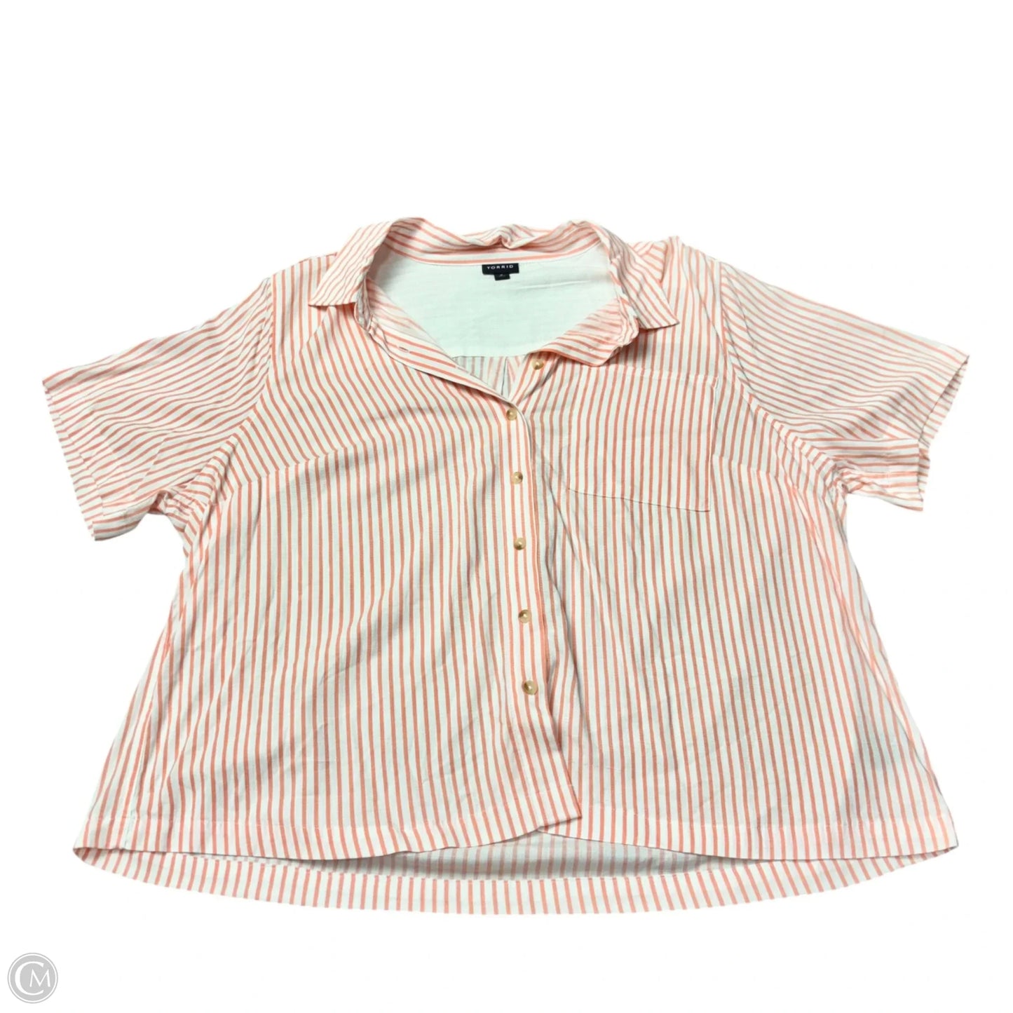 Top Short Sleeve By Torrid In Striped Pattern, Size: 2x
