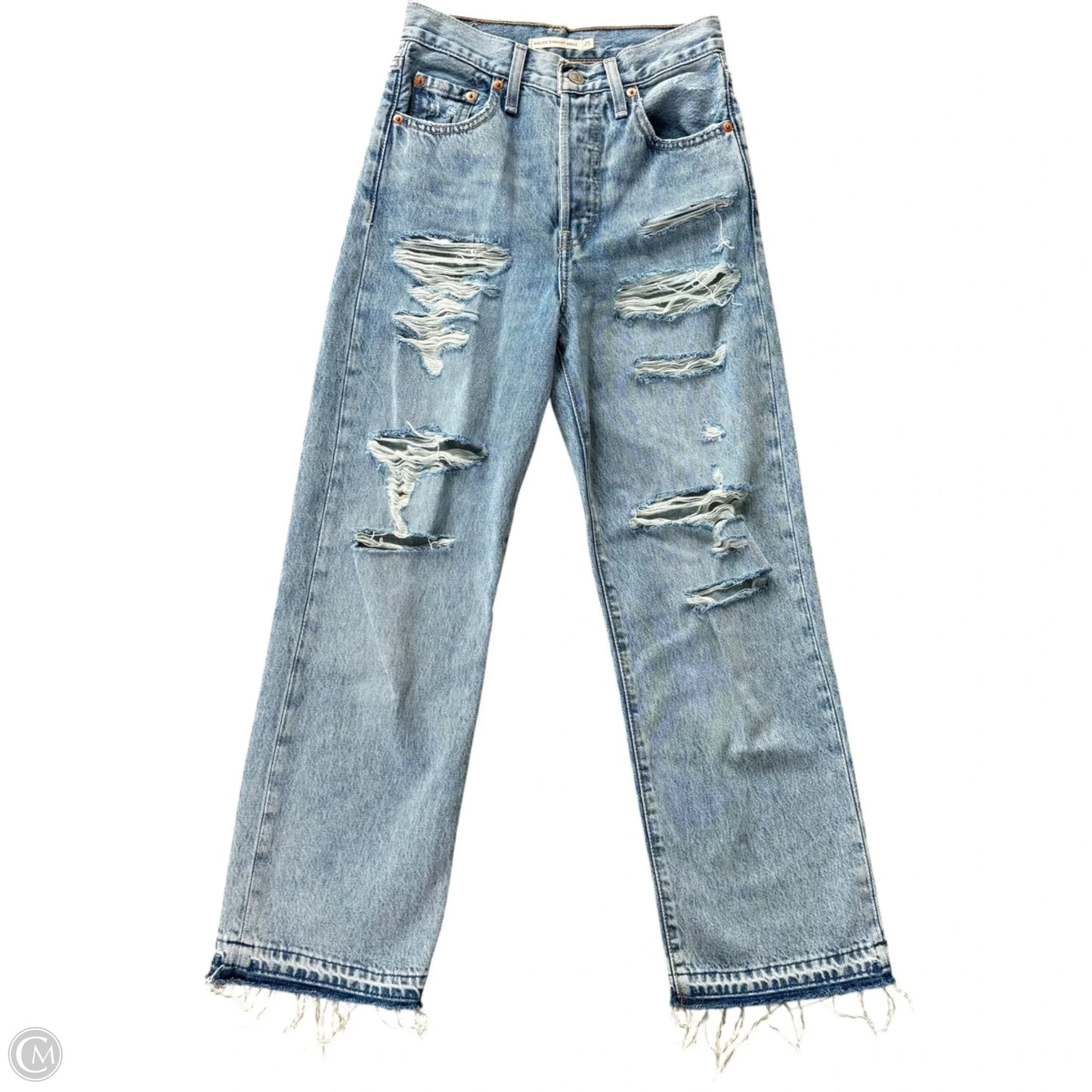 Jeans Straight By Levis In Blue Denim, Size: 2