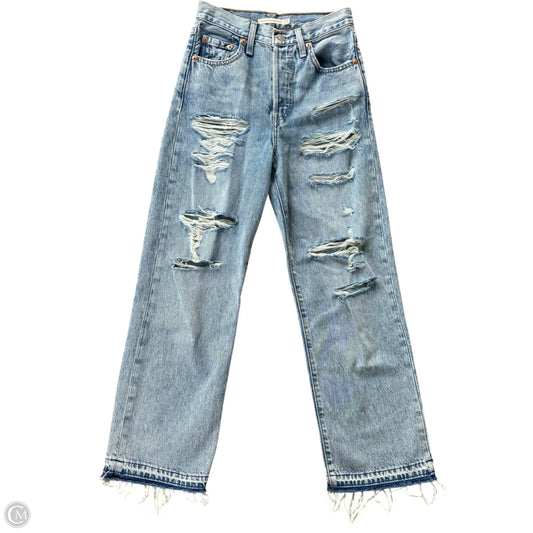 Jeans Straight By Levis In Blue Denim, Size: 2