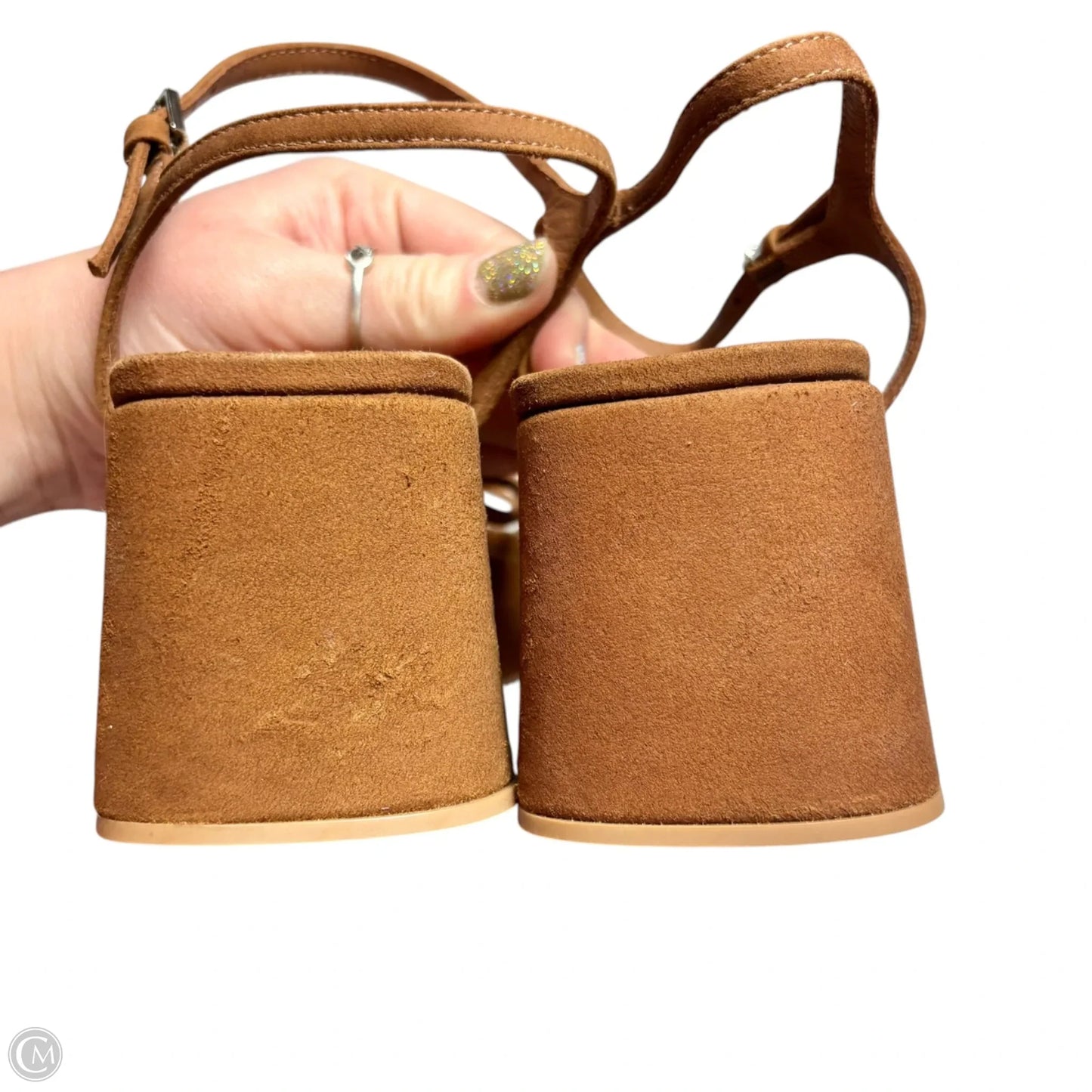 Sandals Heels Wedge By Reformation In Brown, Size: 9.5