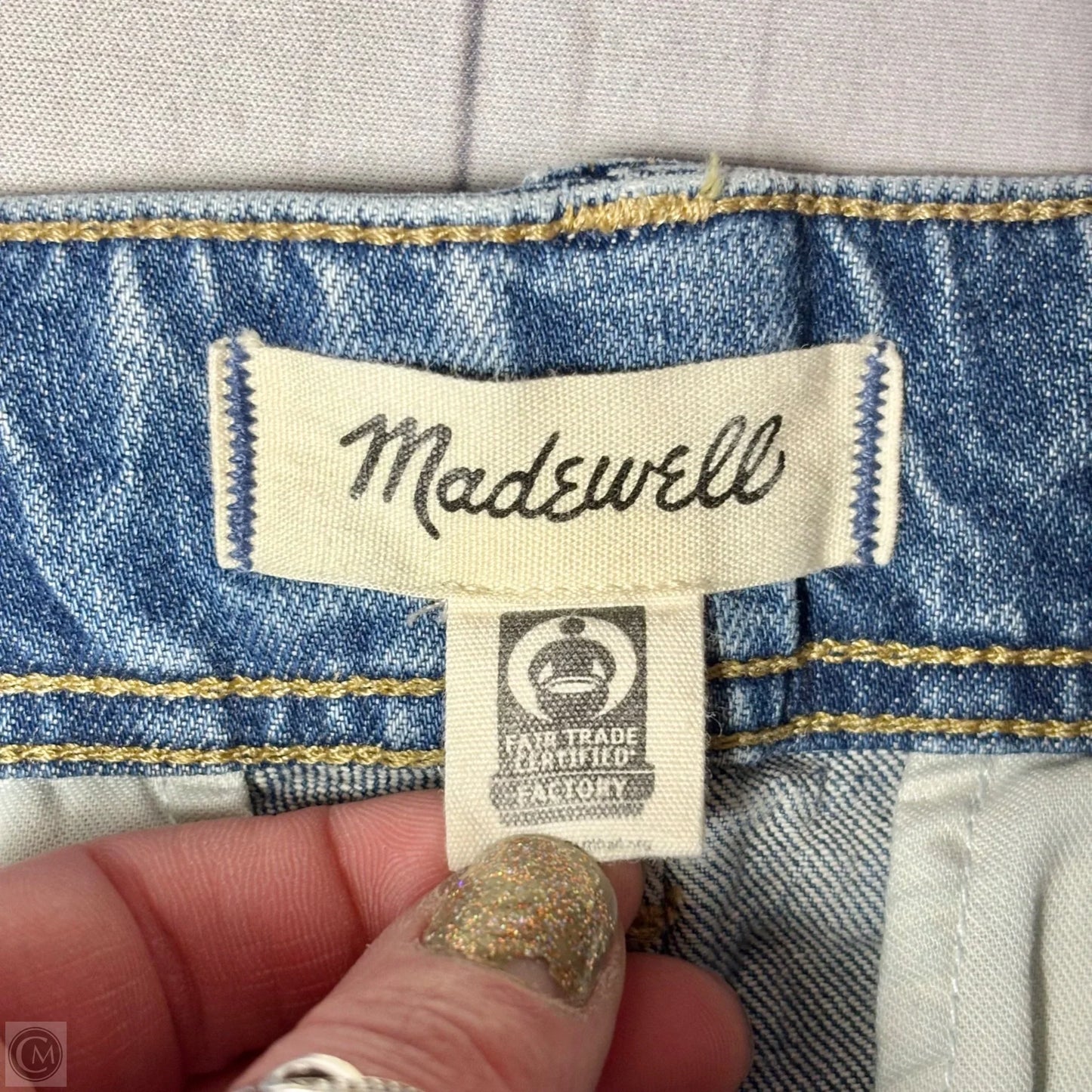 Jeans Wide Leg By Madewell In Blue Denim, Size: 12