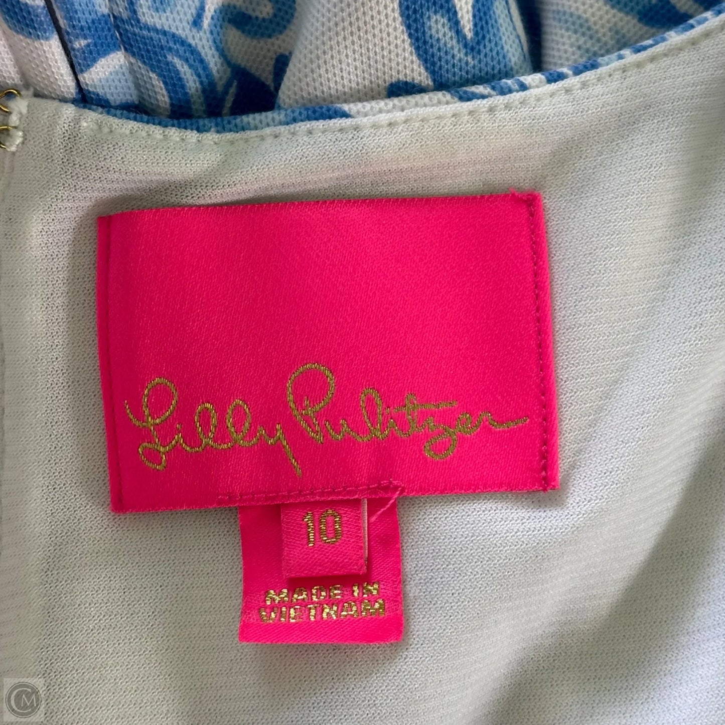 Romper Designer By Lilly Pulitzer In Blue & White, Size: M