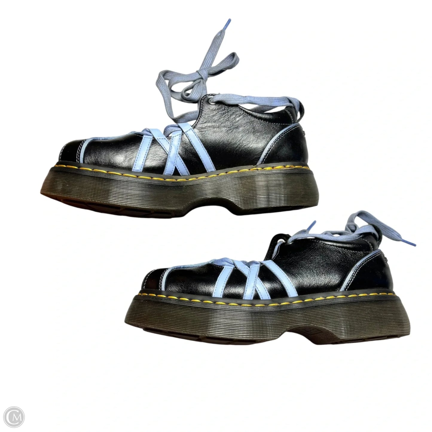 Shoes Heels Platform By Dr Martens In Black & Blue, Size: 10