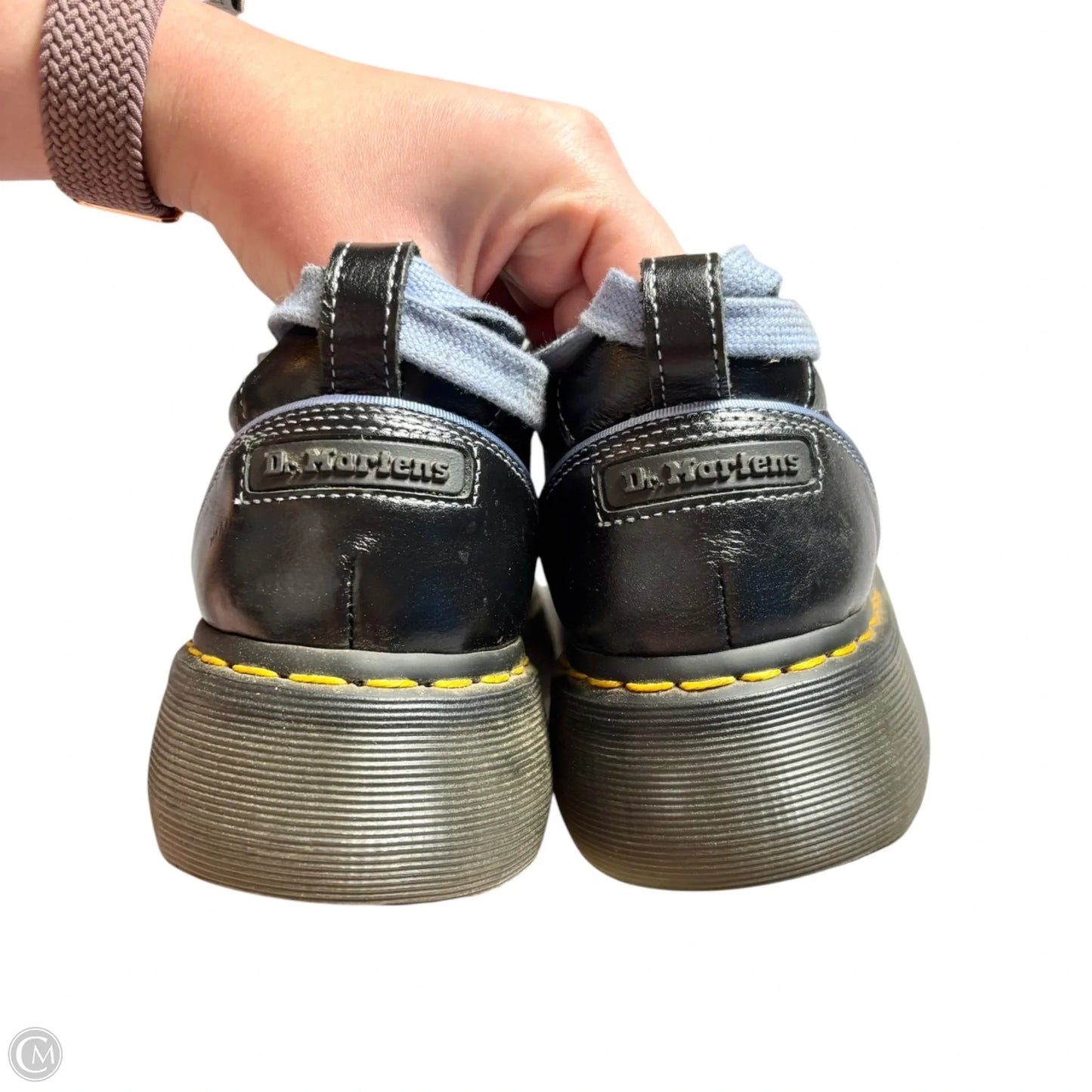 Shoes Heels Platform By Dr Martens In Black & Blue, Size: 10