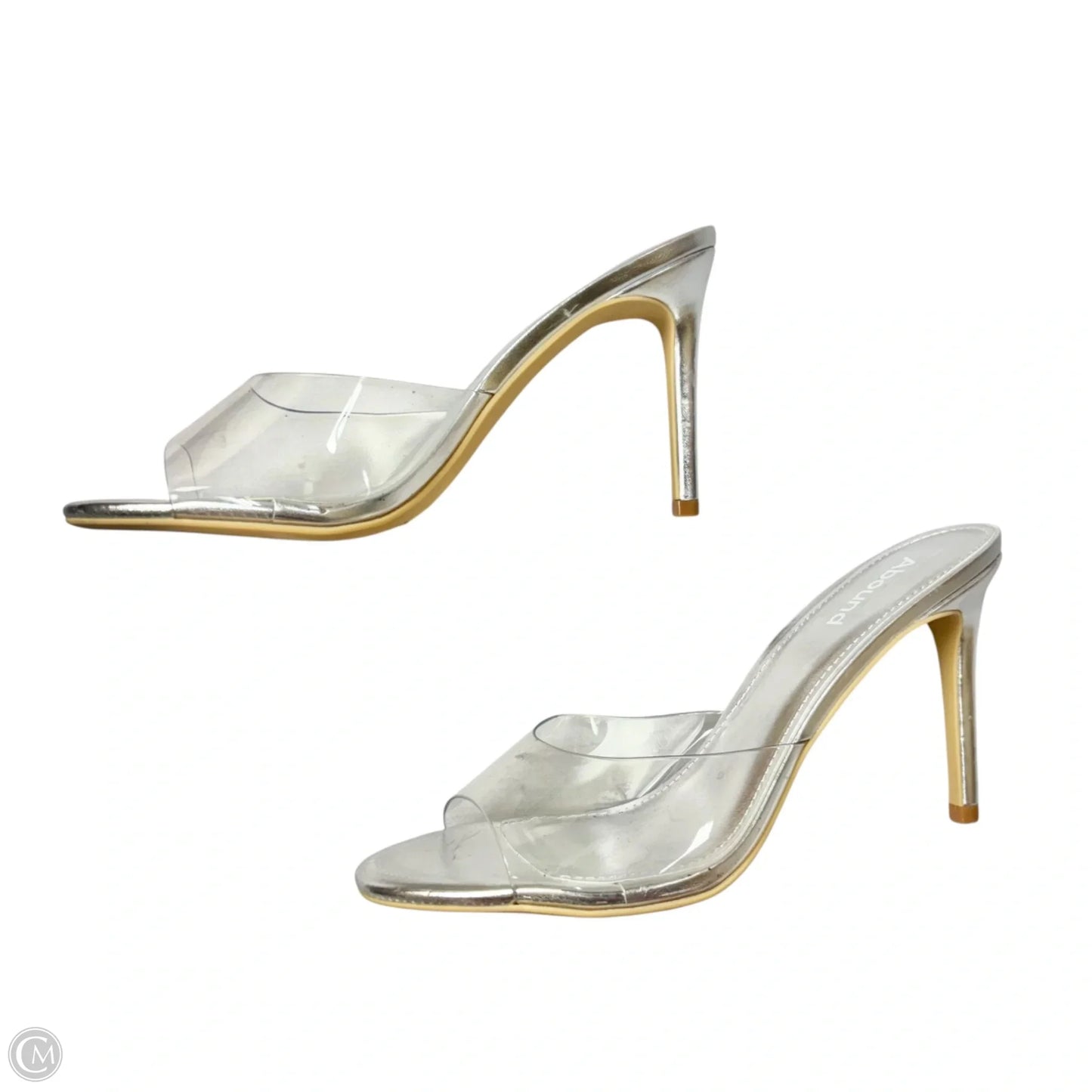 Sandals Heels Stiletto By Abound In Silver, Size: 8