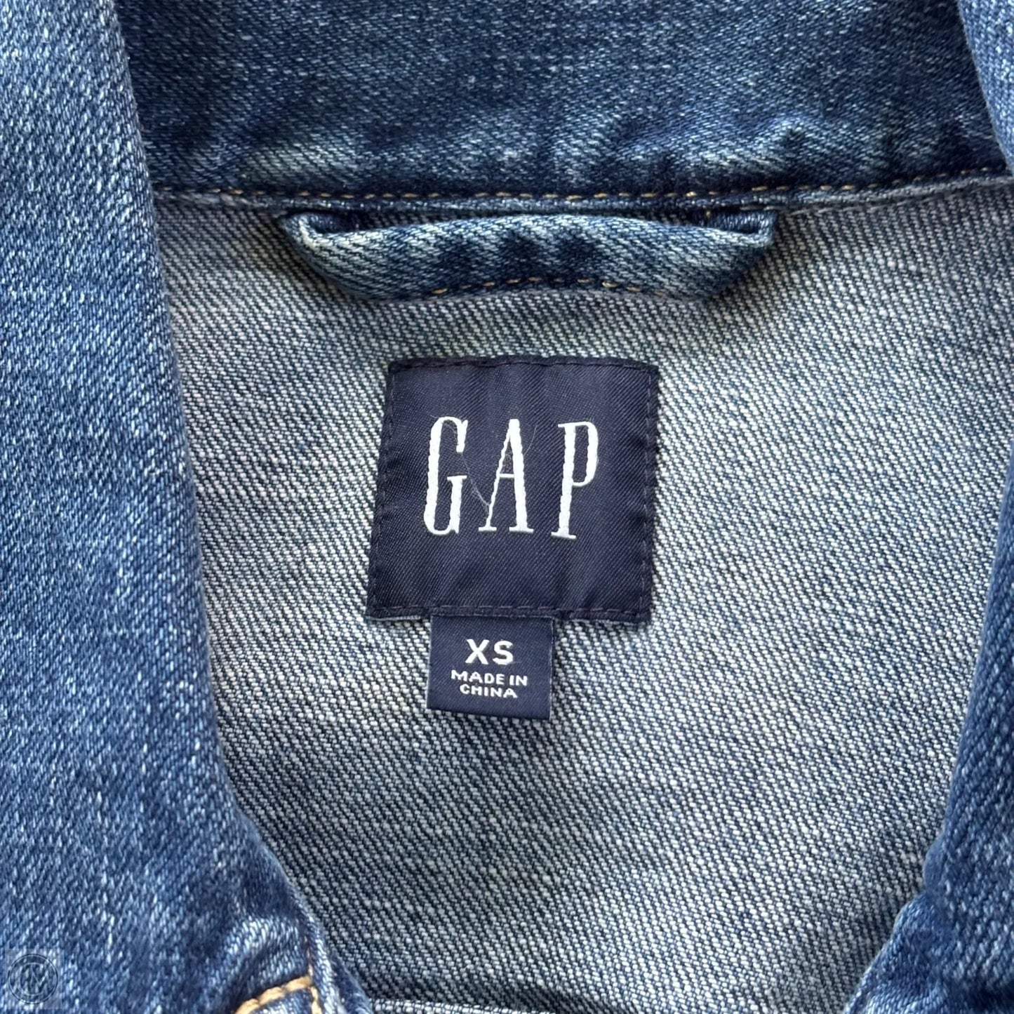 Jacket Denim By Gap In Blue Denim, Size: Xs