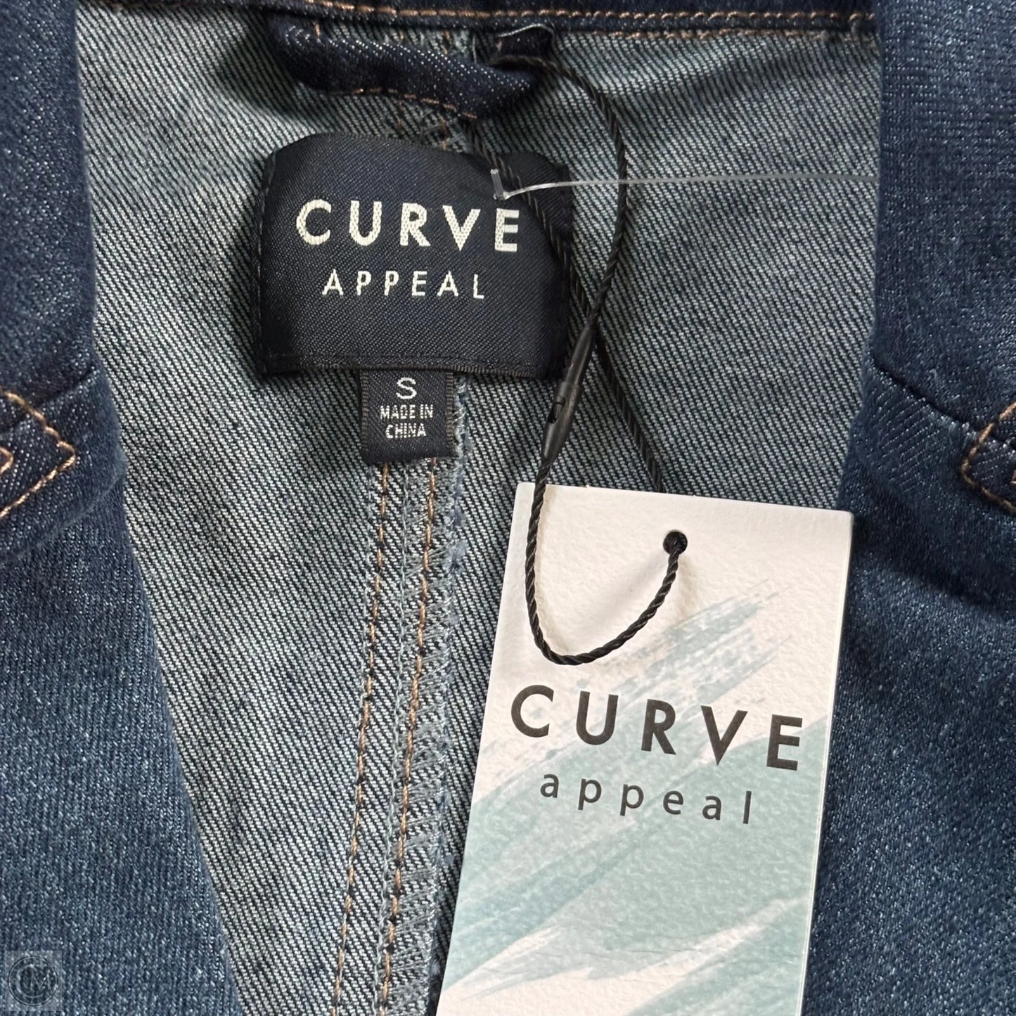 Jacket Denim By Curve Appeal In Blue Denim, Size: S