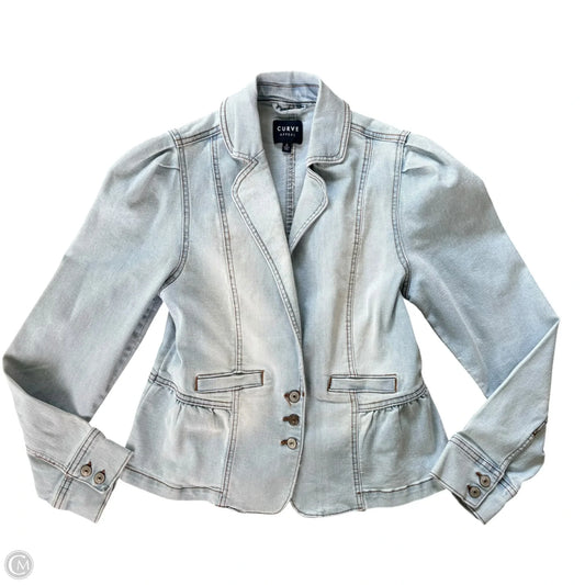 Jacket Denim By Curve Appeal In Blue Denim, Size: S