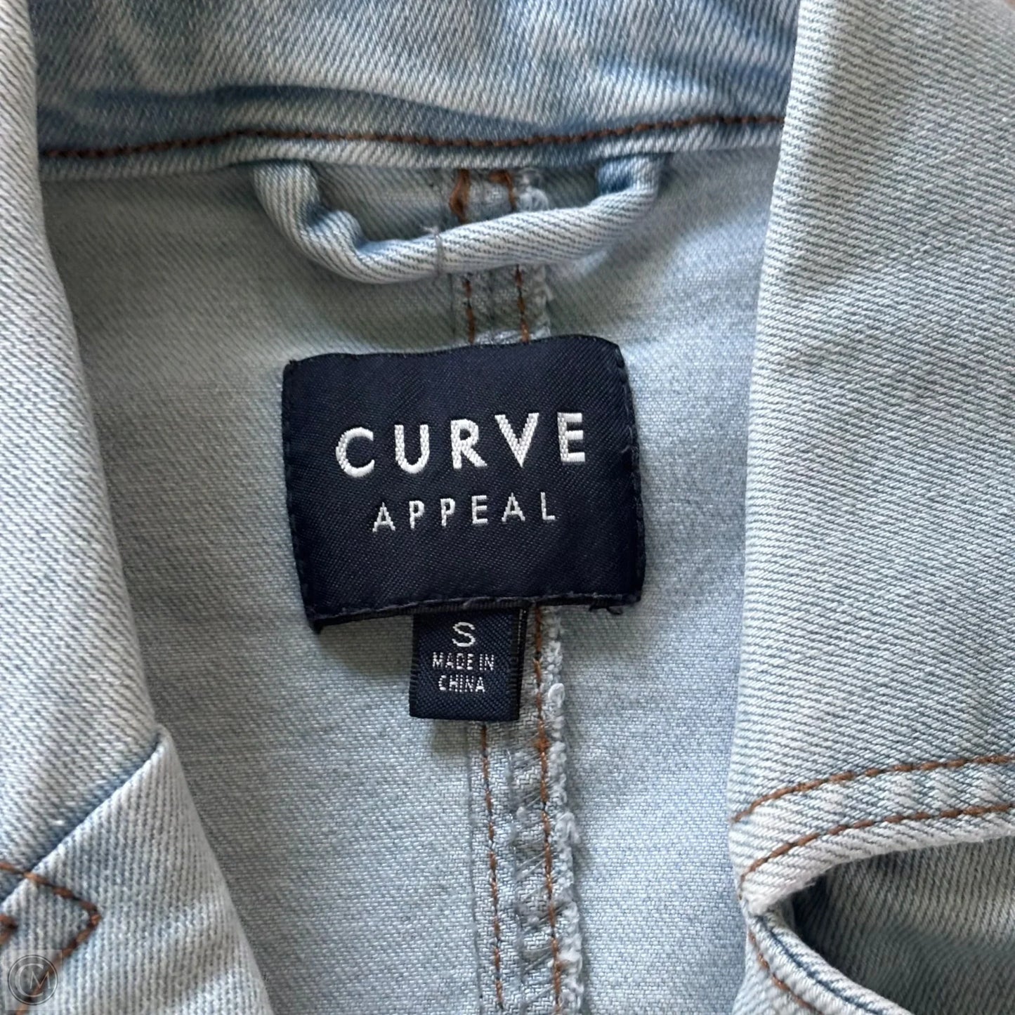 Jacket Denim By Curve Appeal In Blue Denim, Size: S