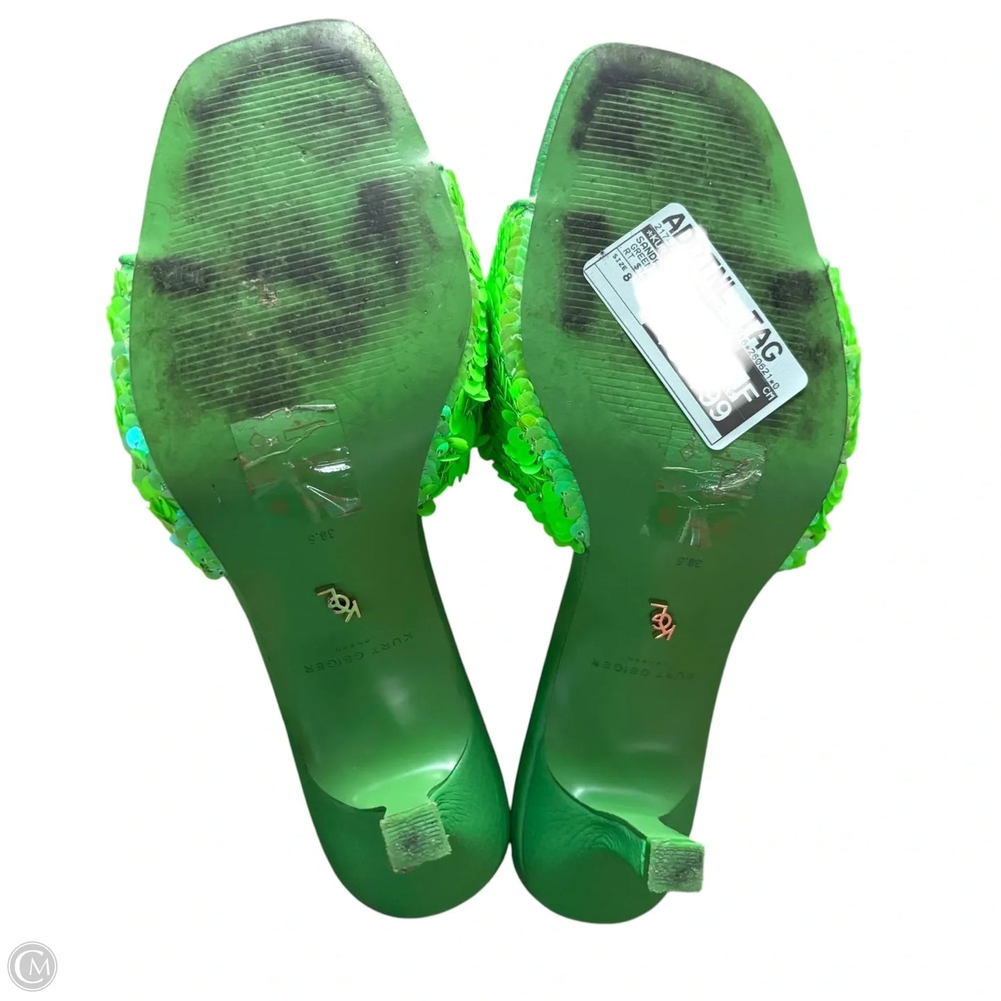 Sandals Heels Kitten By Kurt Geiger London In Green, Size: 8
