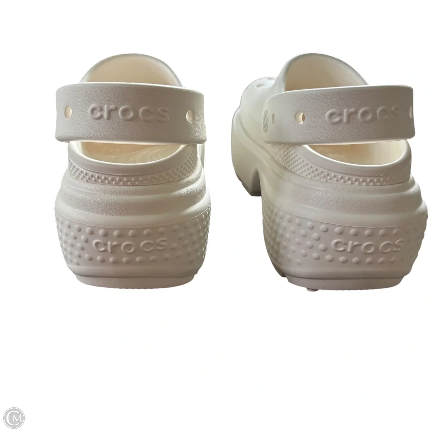 Shoes Heels Platform By Crocs In White, Size: 7