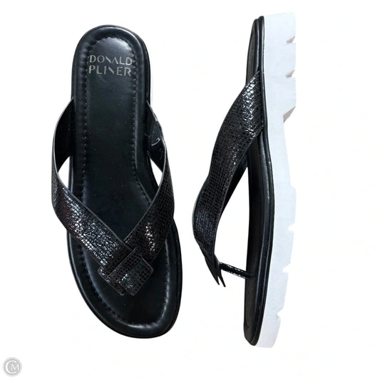 Sandals Flip Flops By Donald Pliner In Black, Size: 10