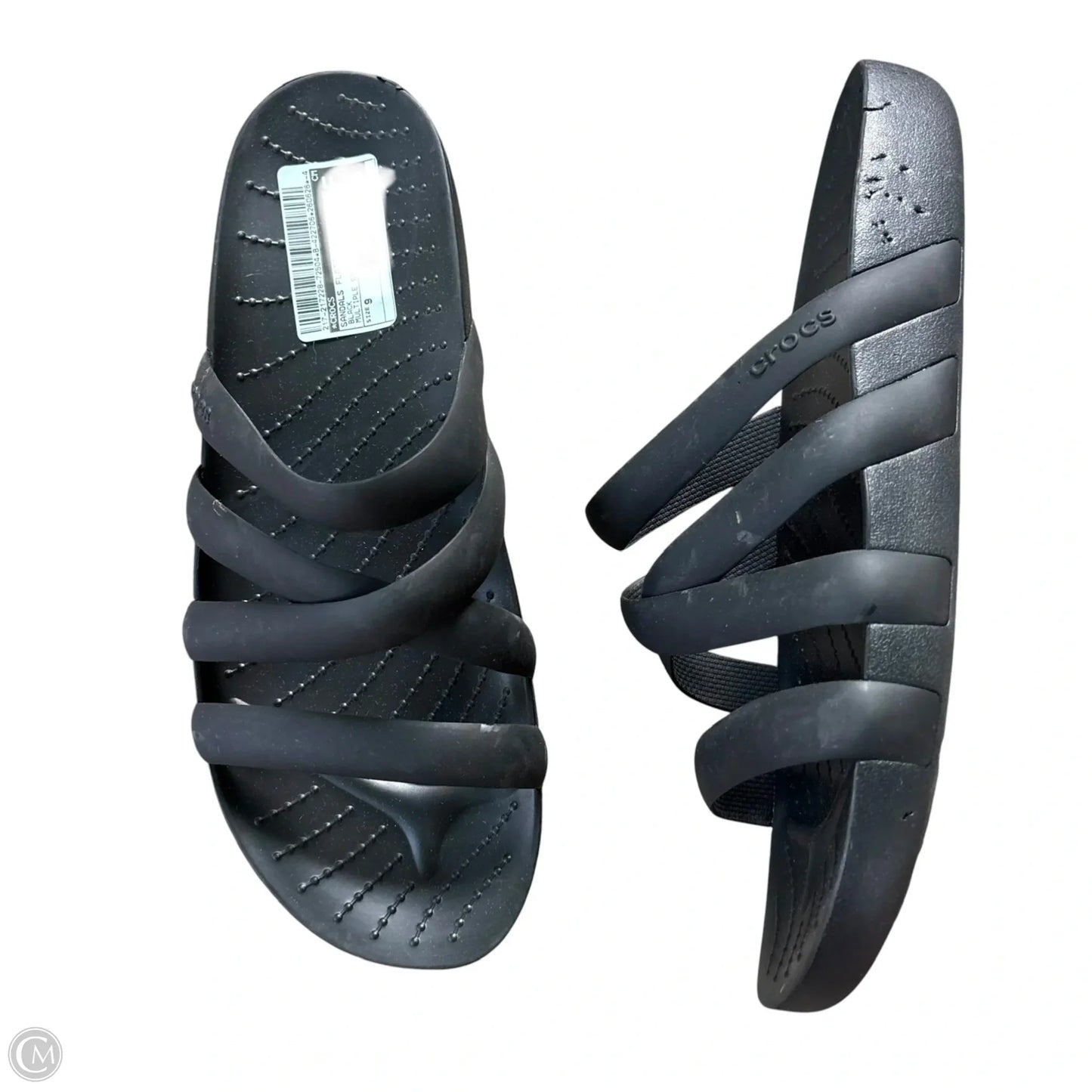 Sandals Flats By Crocs In Black, Size: 9