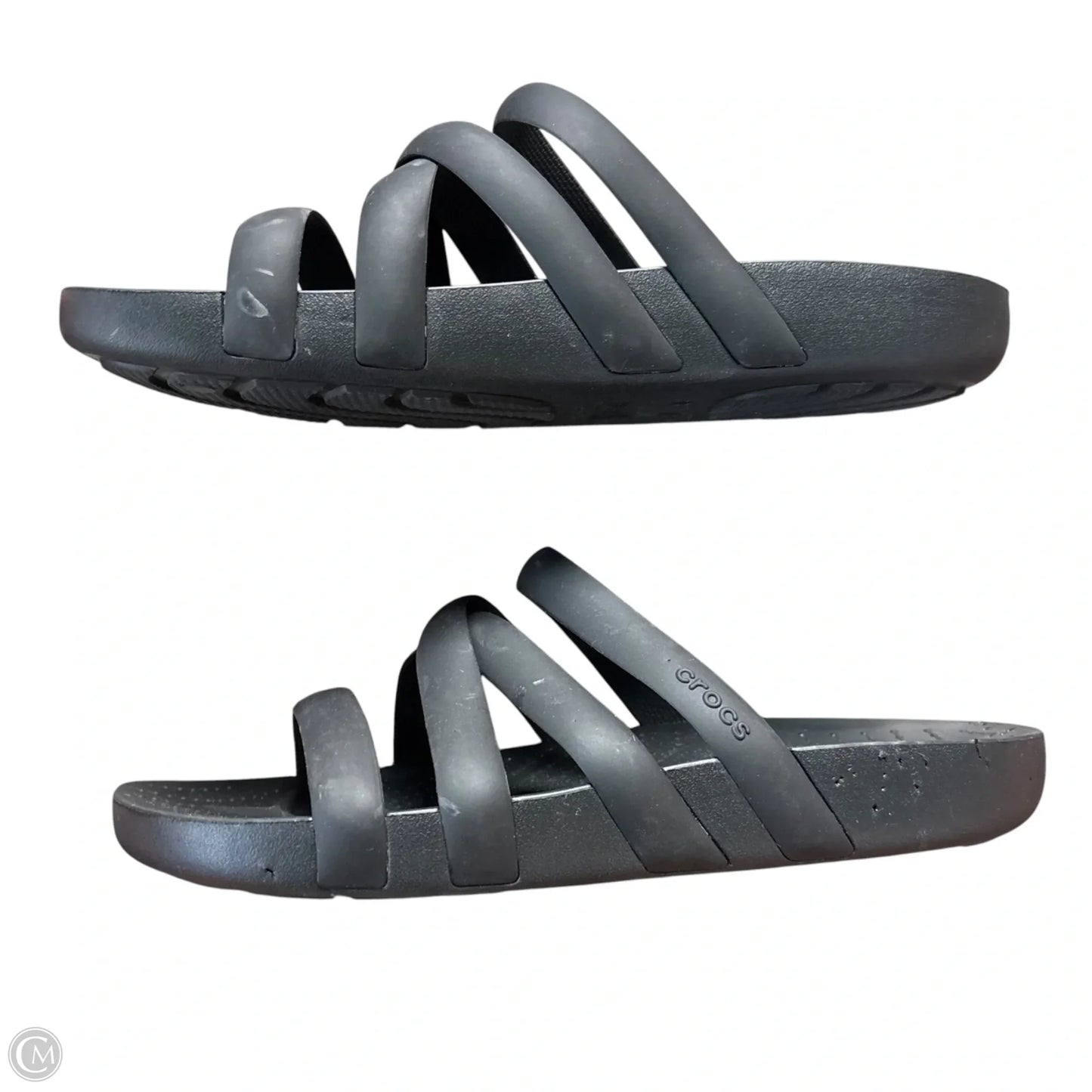 Sandals Flats By Crocs In Black, Size: 9
