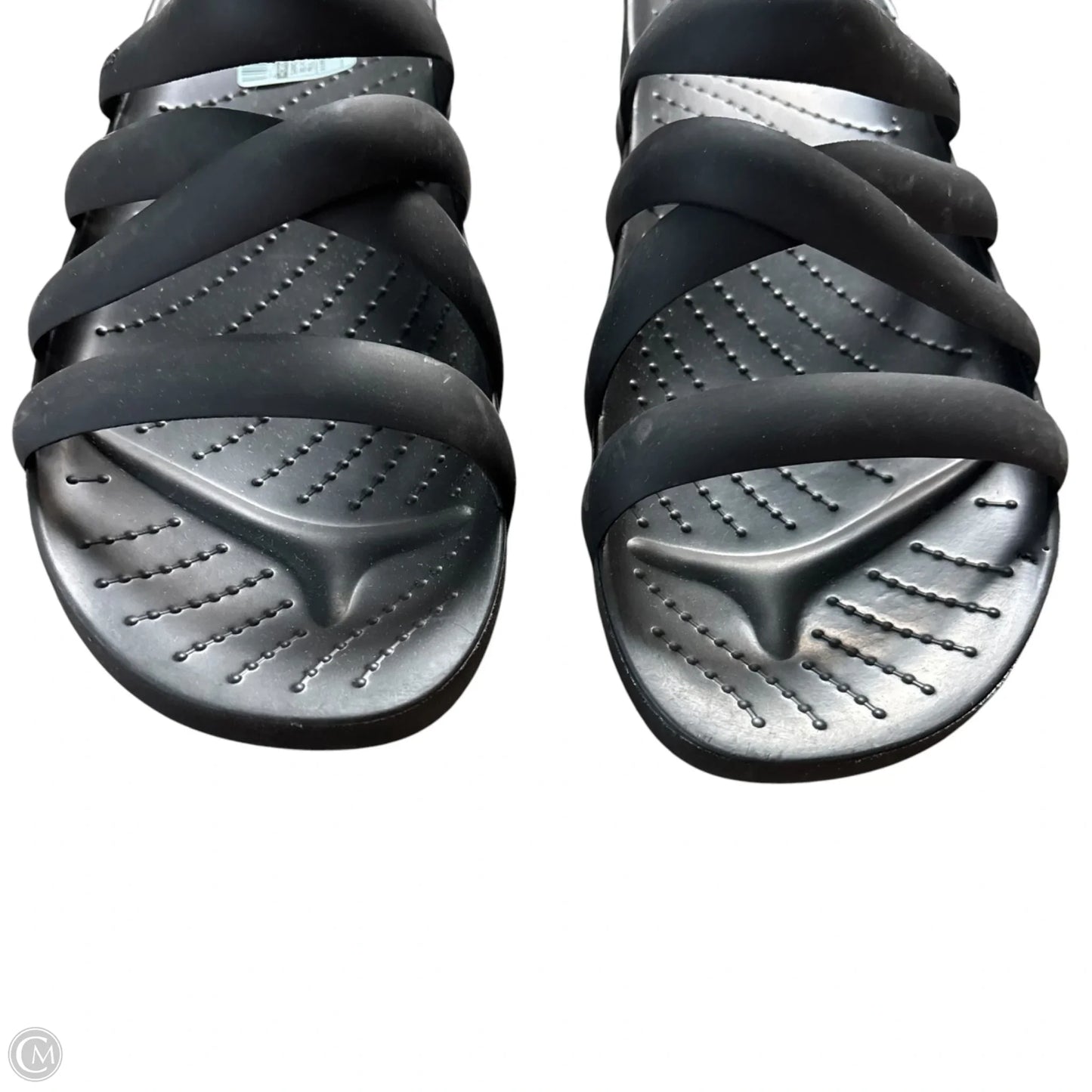 Sandals Flats By Crocs In Black, Size: 9