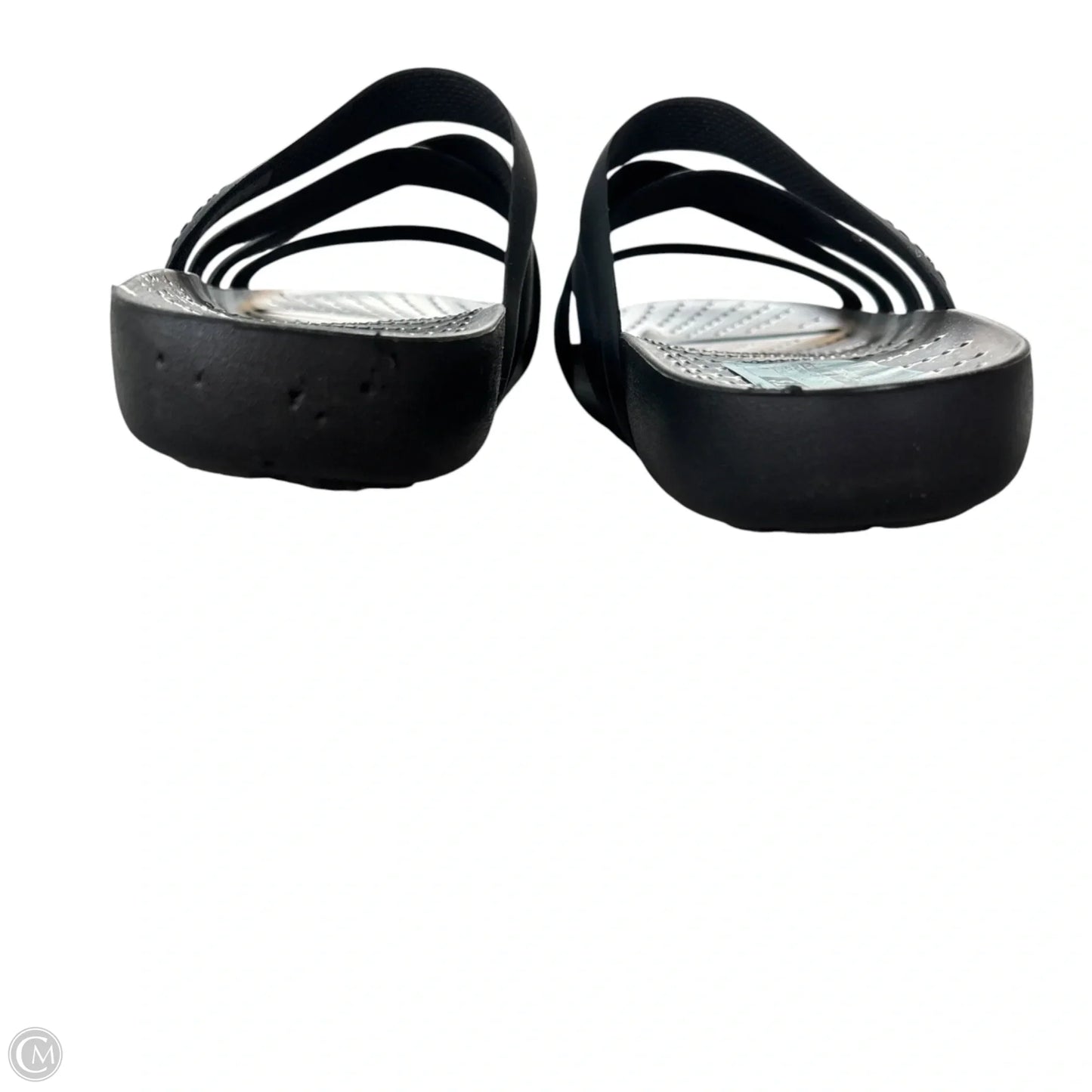 Sandals Flats By Crocs In Black, Size: 9