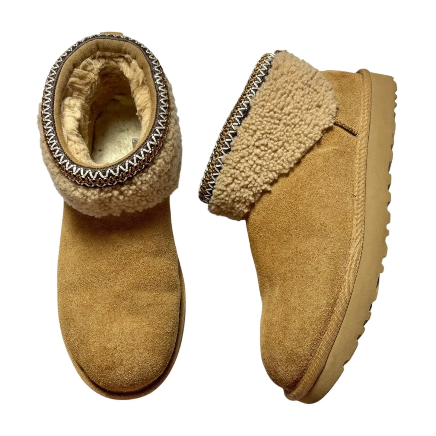 Boots Designer By Ugg In Brown, Size: 10