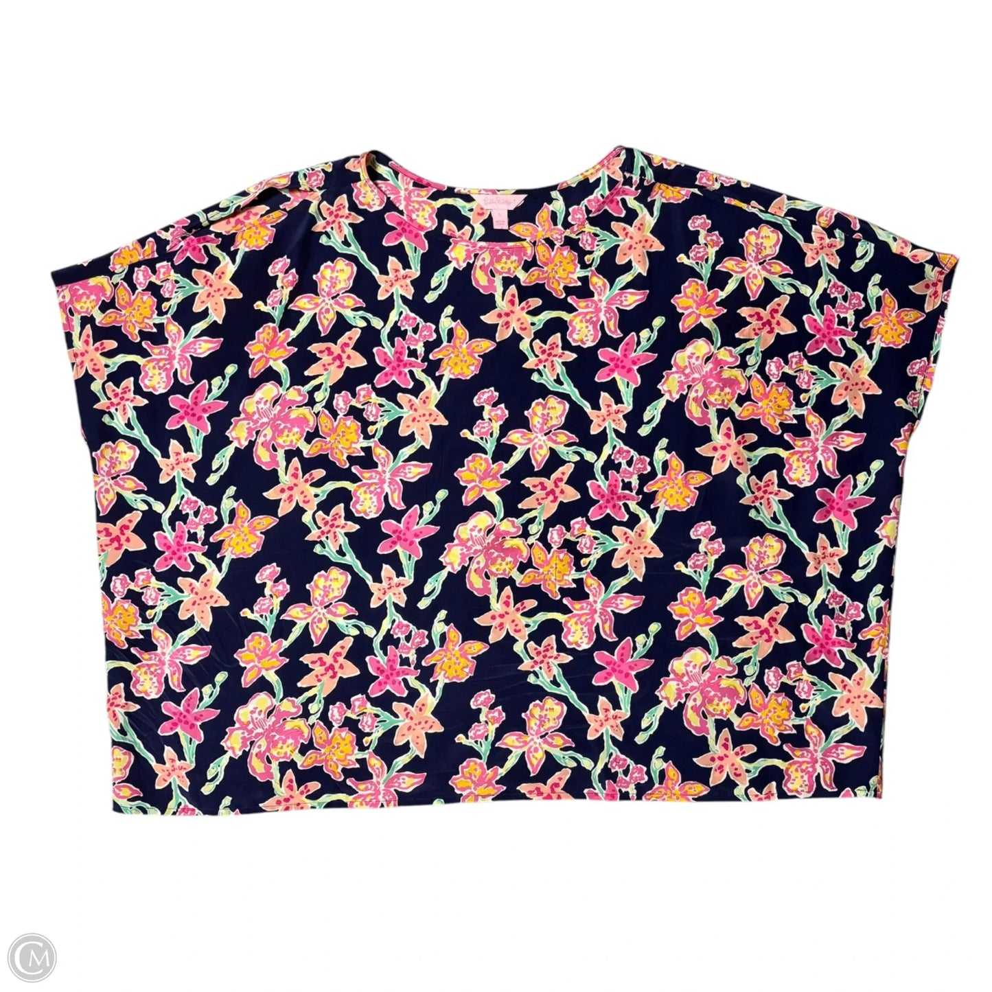 Top Short Sleeve Designer By Lilly Pulitzer In Floral Print, Size: L