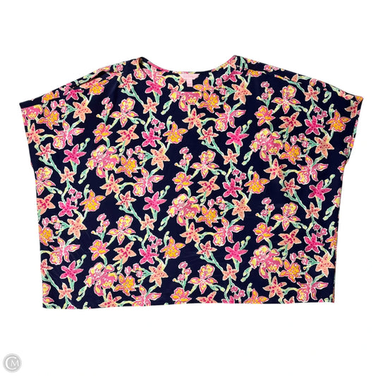 Top Short Sleeve Designer By Lilly Pulitzer In Floral Print, Size: L