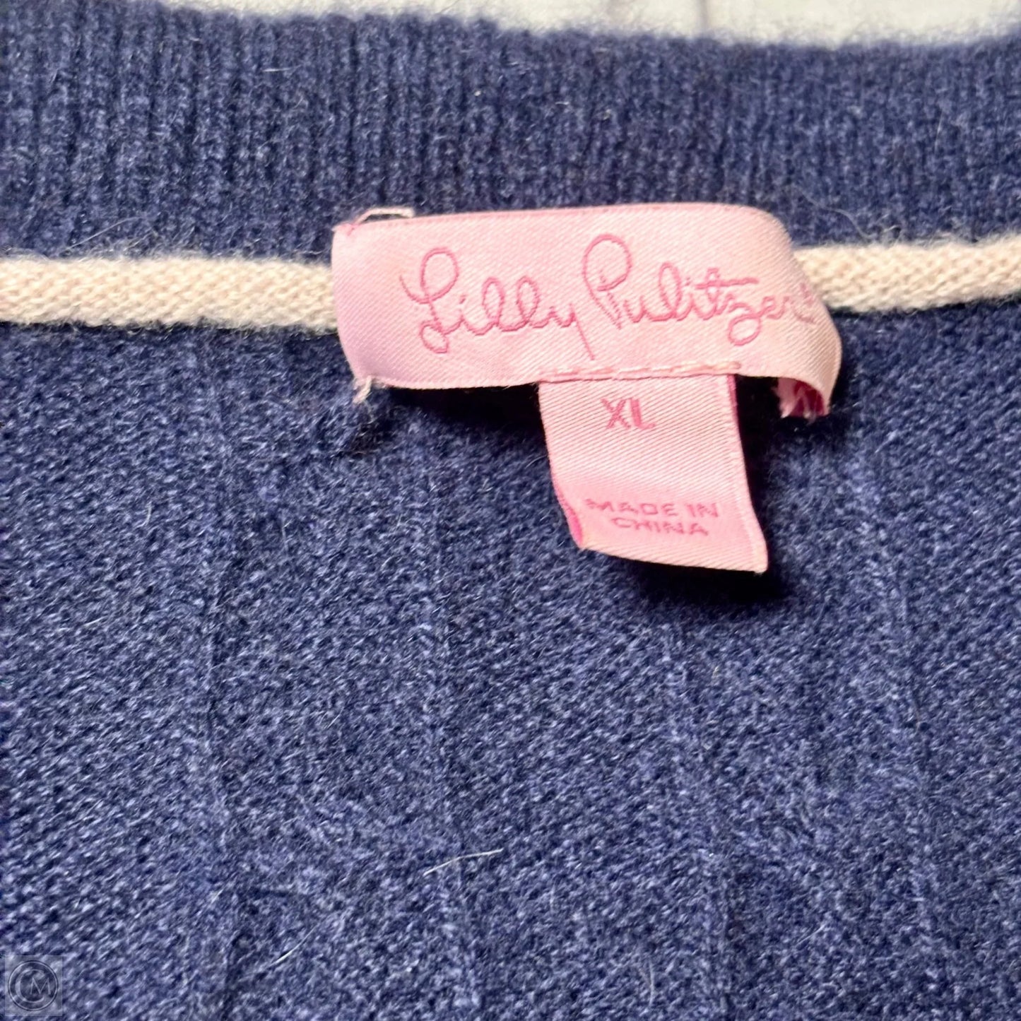 Sweater Cardigan Designer By Lilly Pulitzer In Navy, Size: Xl