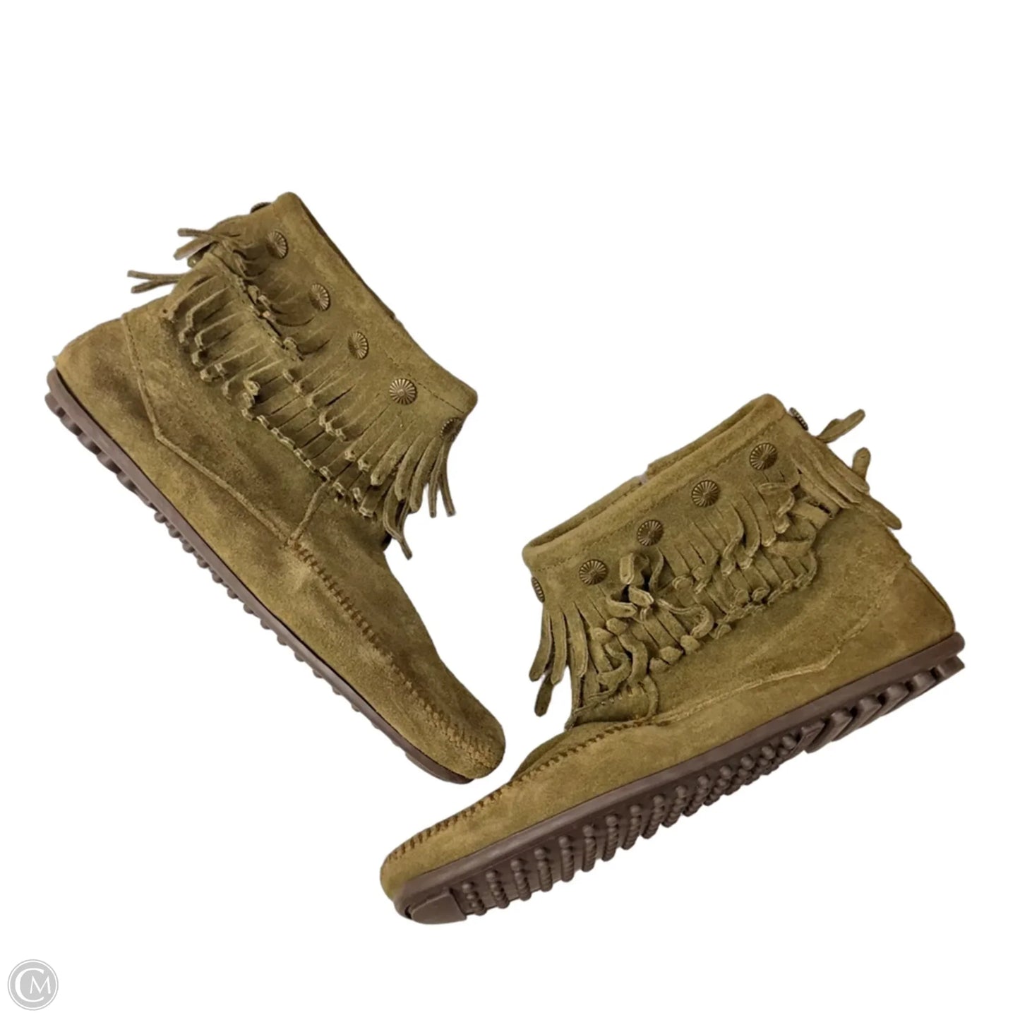 Boots Ankle Flats By Minnetonka In Green, Size: 10