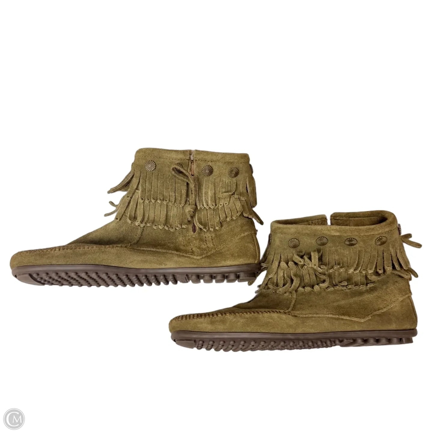 Boots Ankle Flats By Minnetonka In Green, Size: 10