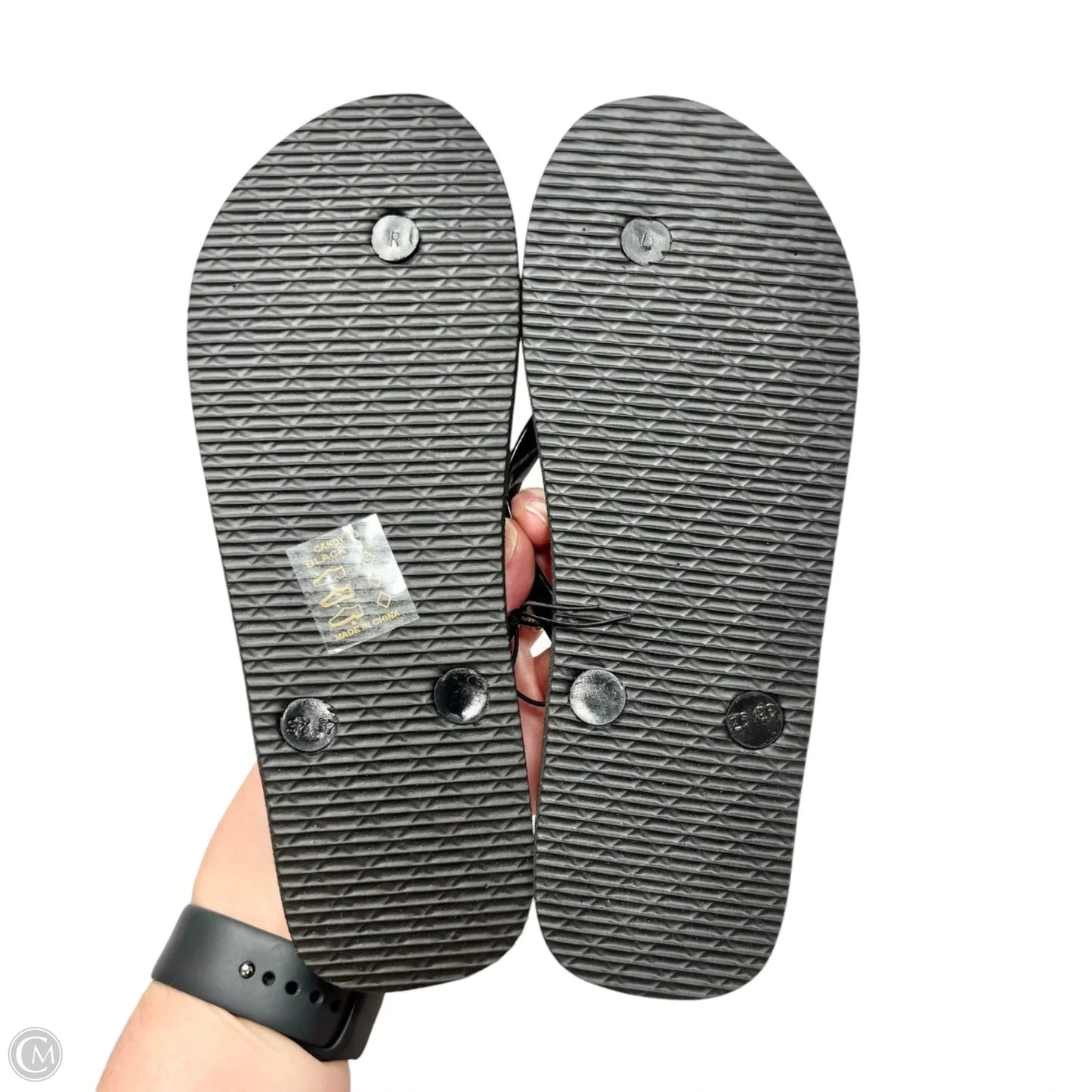Sandals Flip Flops By Von Dutch In Black & White, Size: 7