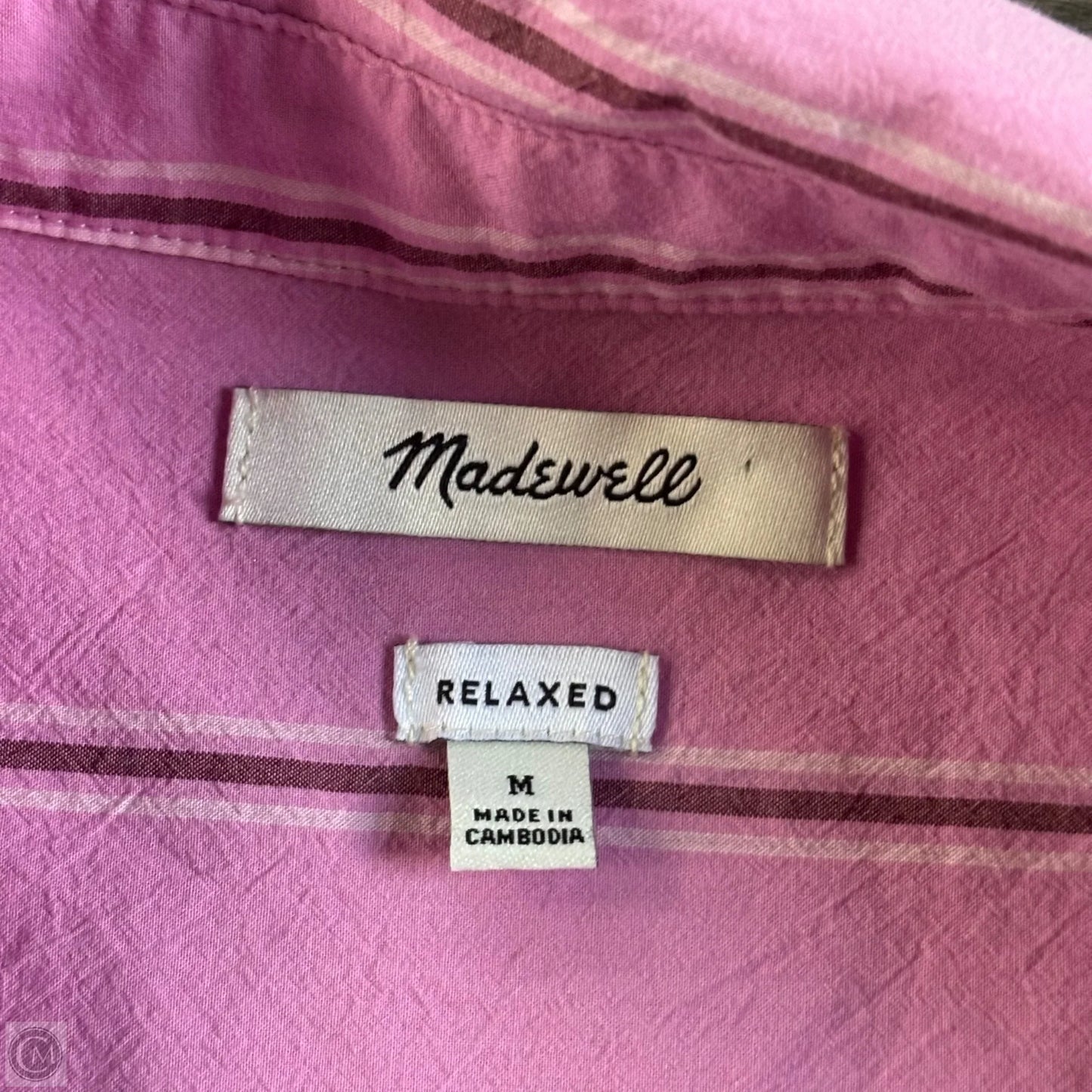 Top Long Sleeve By Madewell In Striped Pattern, Size: M