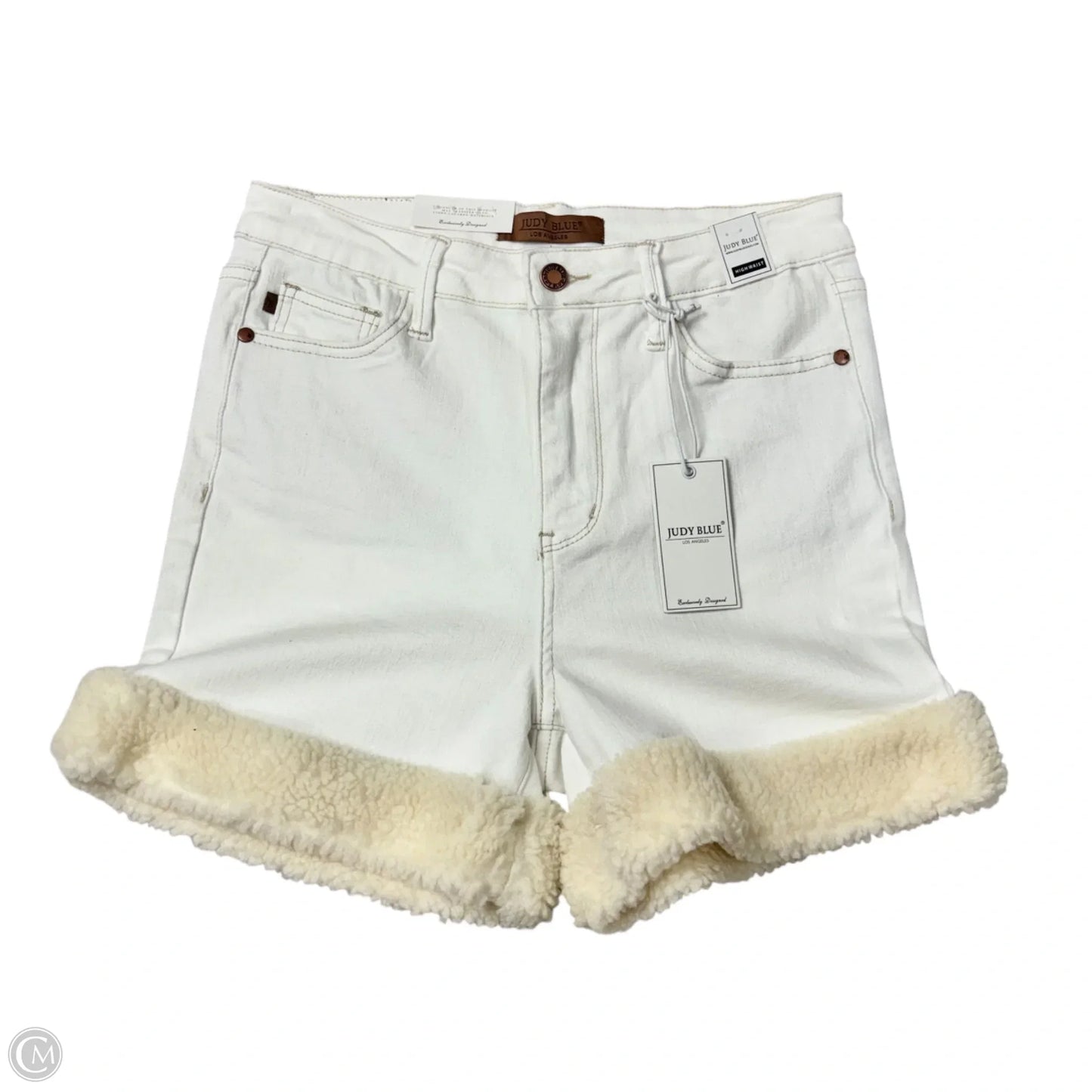 Shorts By Judy Blue In White Denim, Size: L