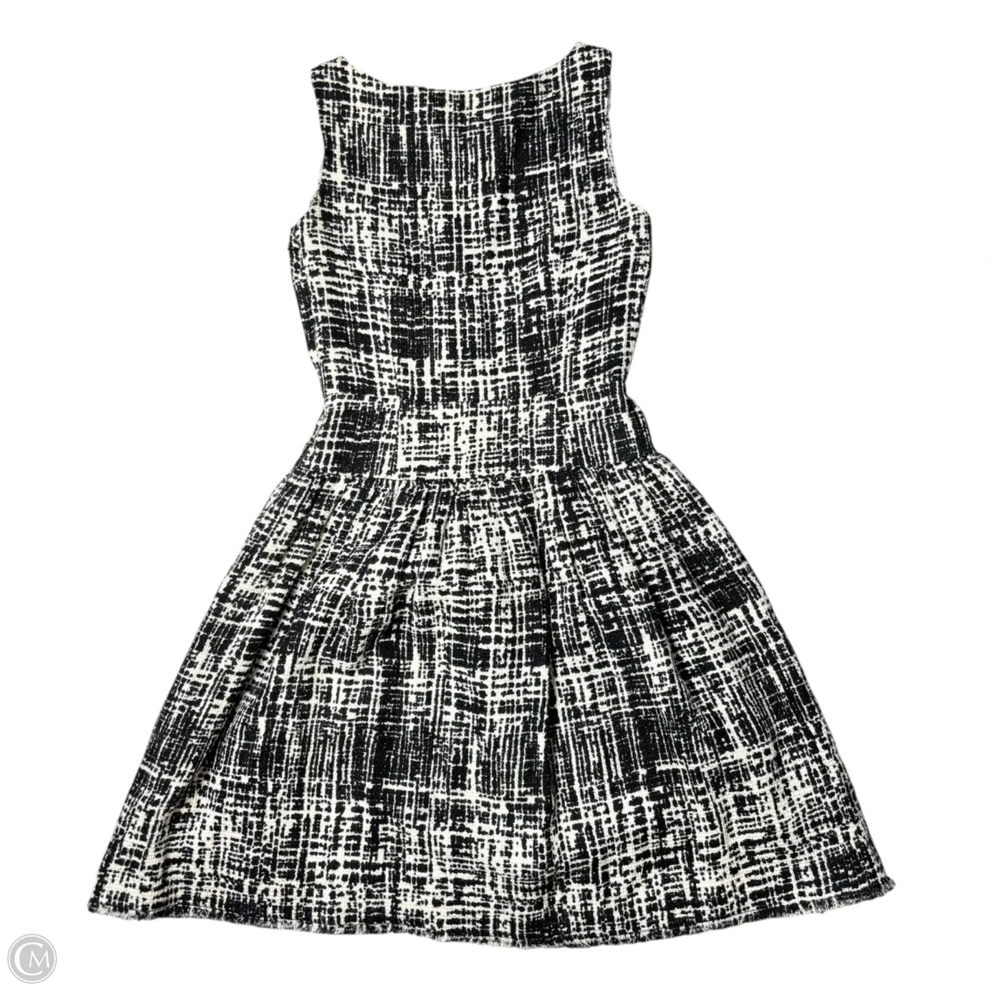 Dress Luxury Designer By Prada In Black & White, Size: S