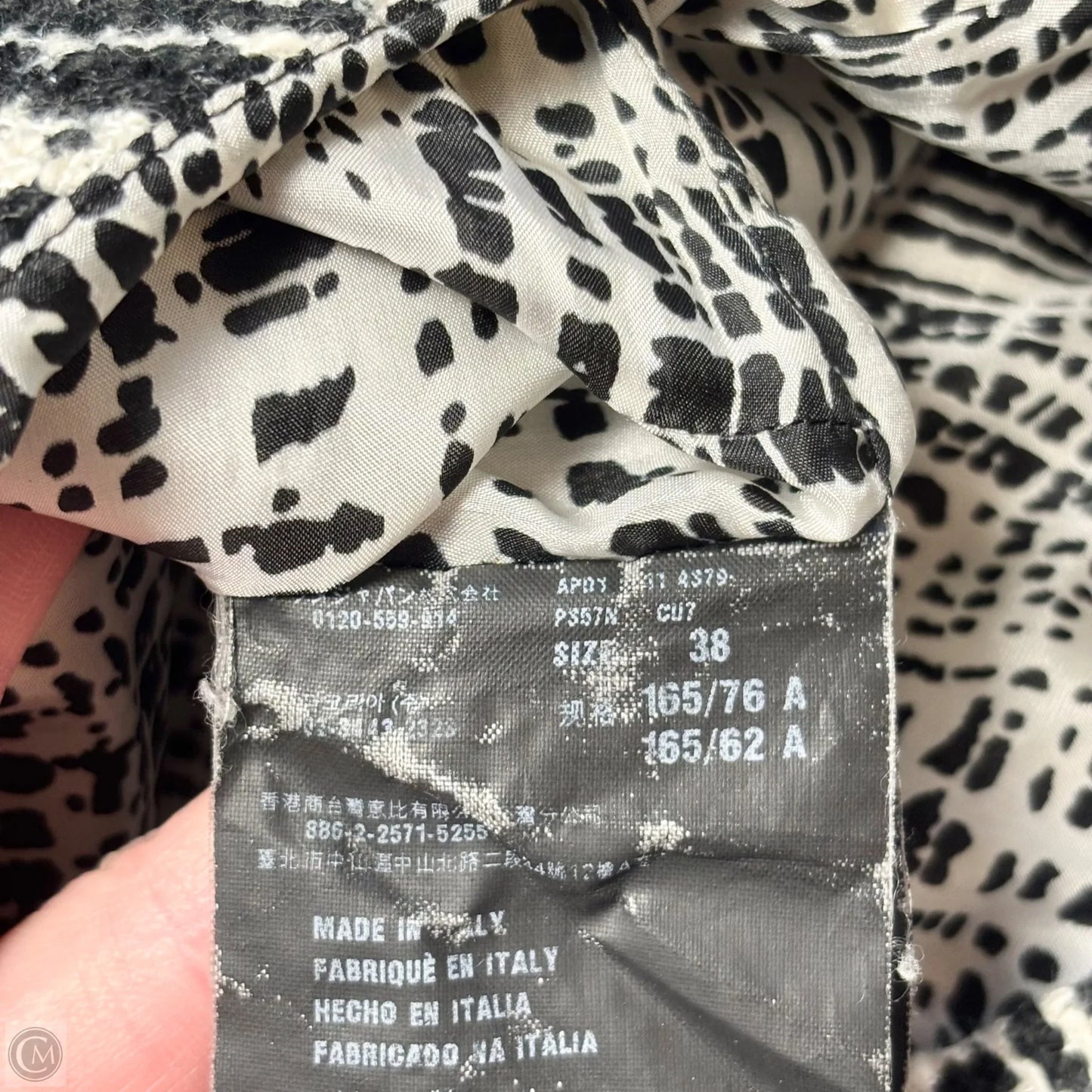 Dress Luxury Designer By Prada In Black & White, Size: S