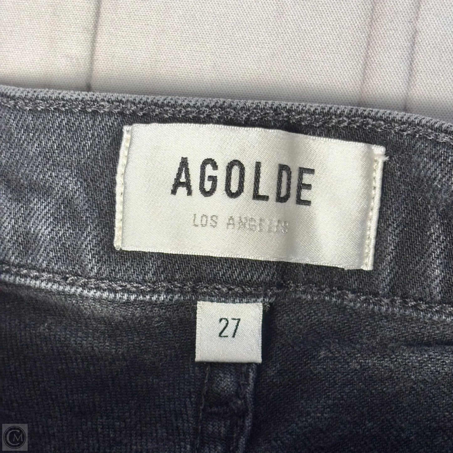 Jeans Straight By Agolde In Black Denim, Size: 4