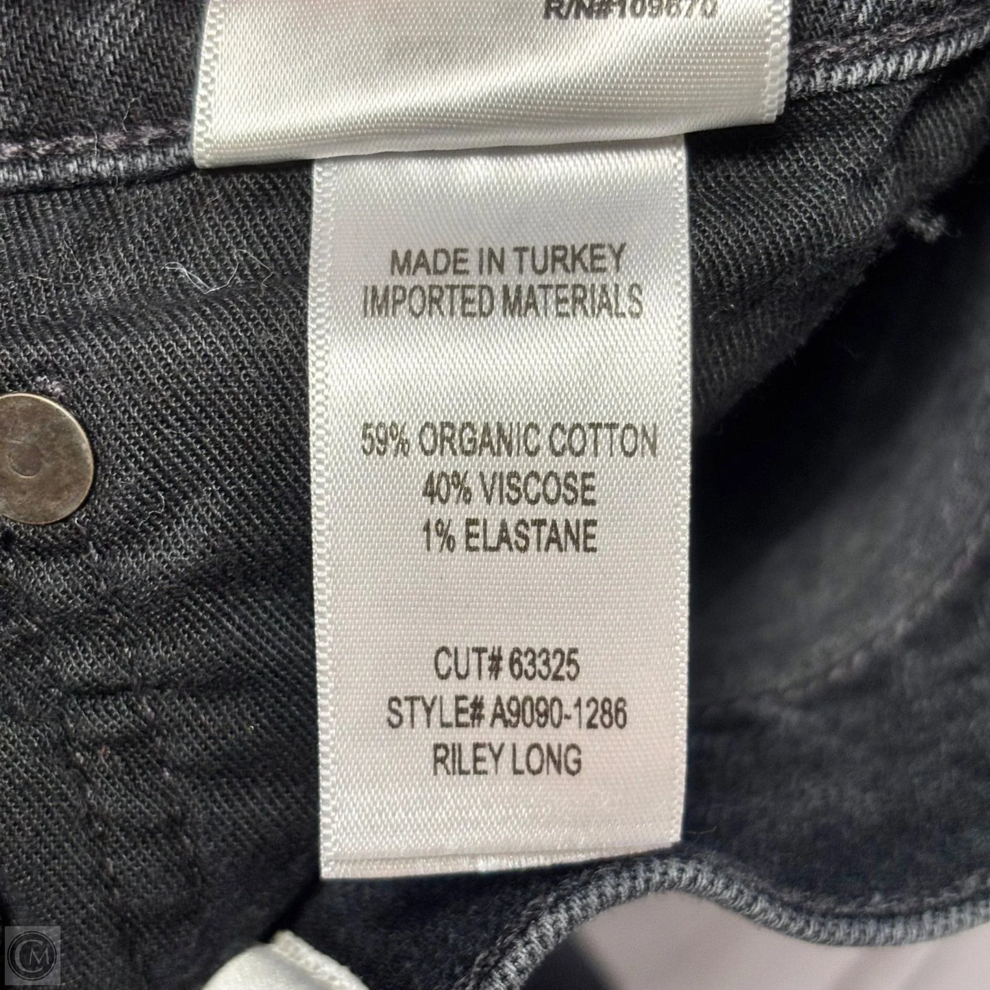 Jeans Straight By Agolde In Black Denim, Size: 4