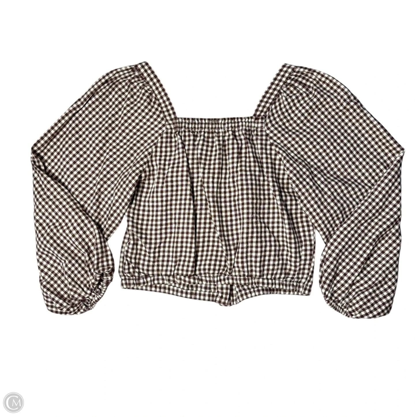 Top Long Sleeve By Madewell In Checkered Pattern, Size: S