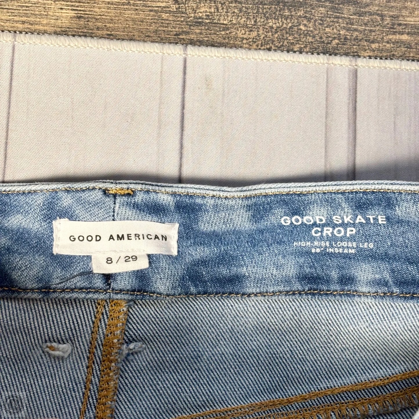 Jeans Wide Leg By Good American In Blue Denim, Size: 8