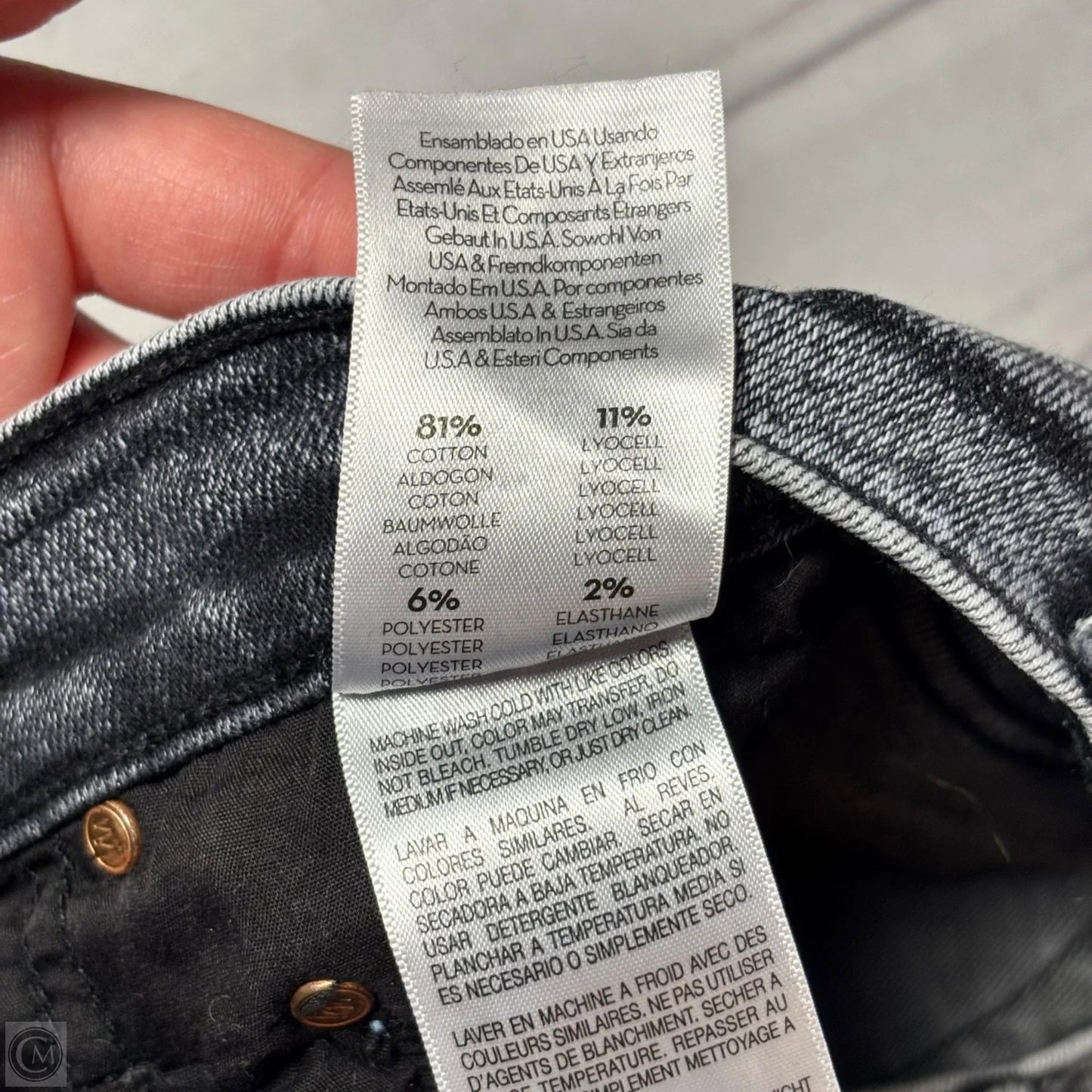Jeans Straight By Mother In Grey Denim, Size: 6