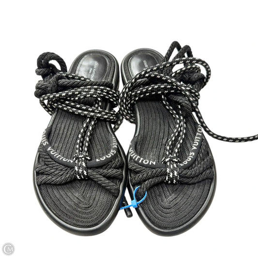 Sandals Luxury Designer By Louis Vuitton In Black, Size: 10.5