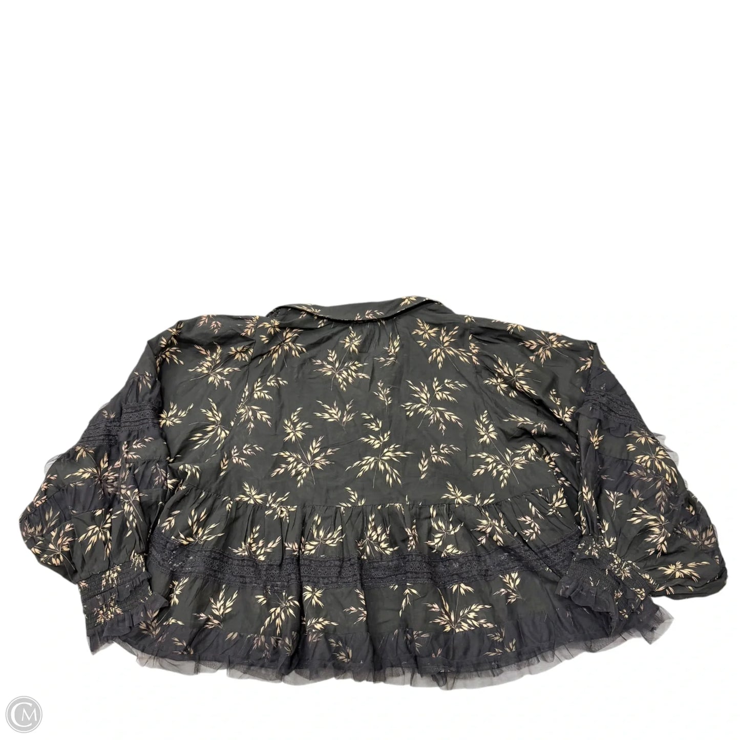 Top Long Sleeve By Anthropologie In Black & Tan, Size: 1x