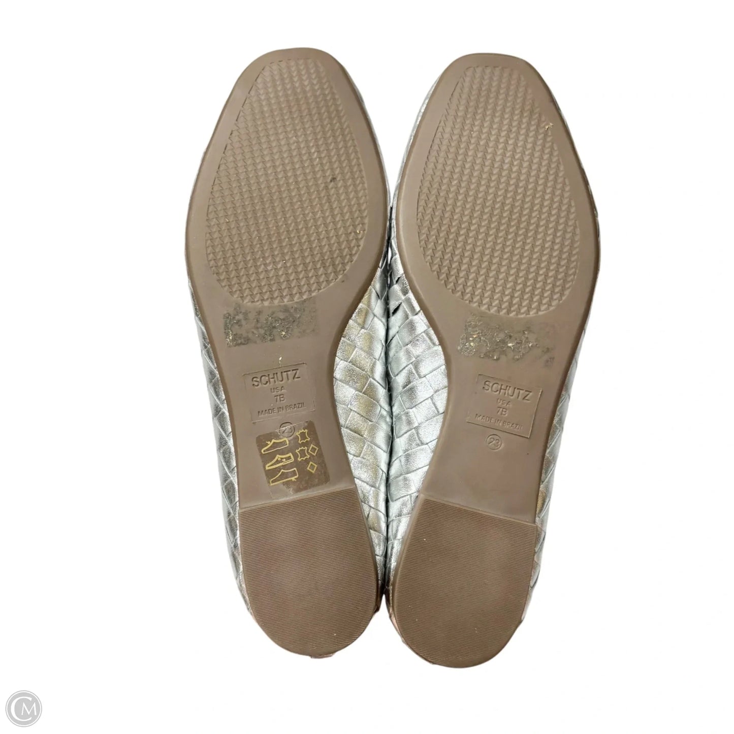 Shoes Flats By Schutz In Silver, Size: 7