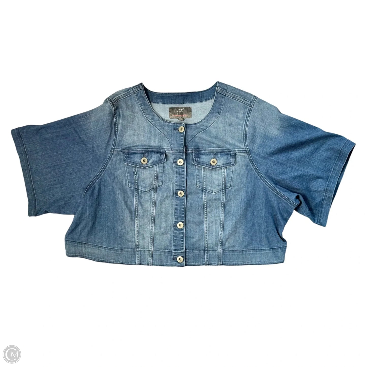 Jacket Shirt By Torrid In Blue Denim, Size: 5x