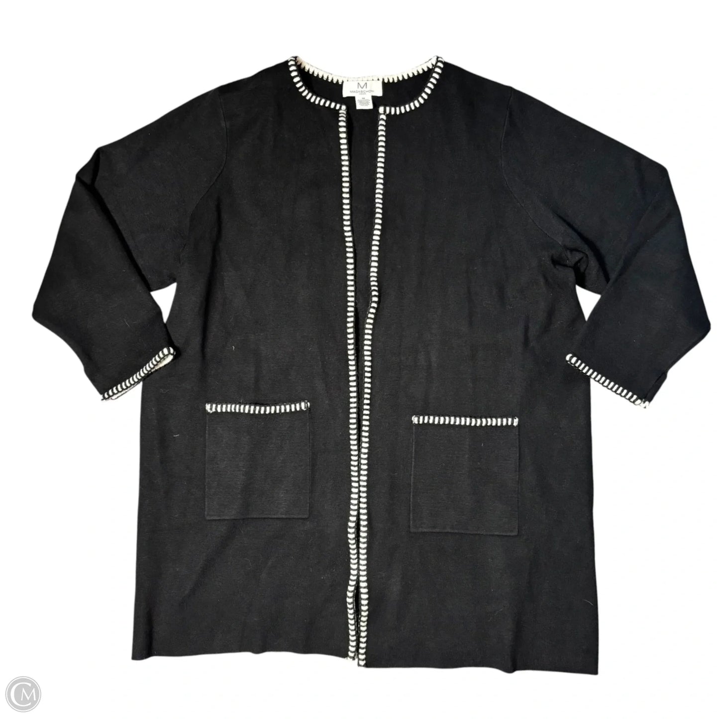 Sweater Cardigan By Magaschoni In Black, Size: 3x