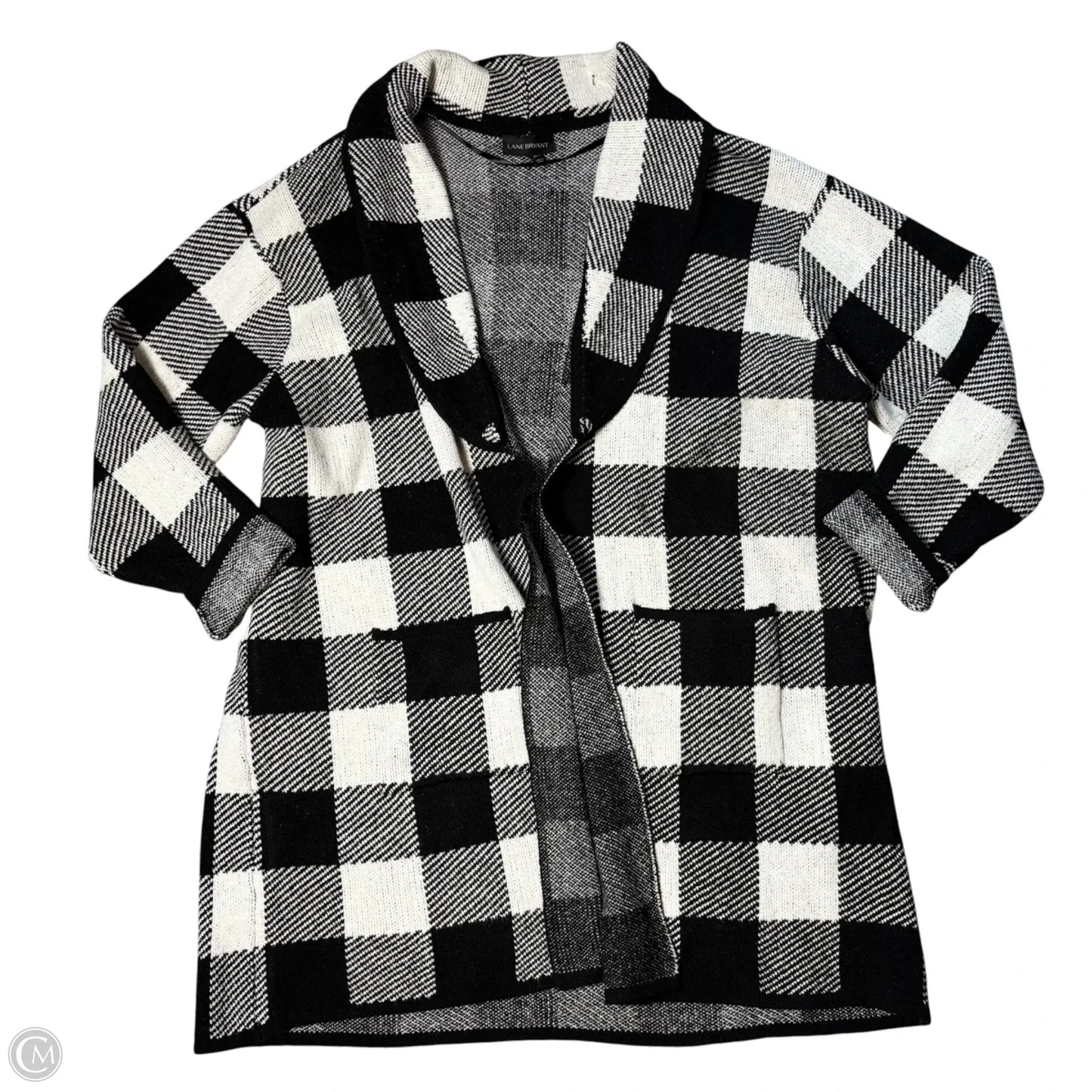 Sweater Cardigan By Lane Bryant In Plaid Pattern, Size: 4x