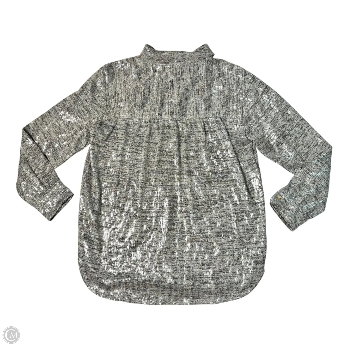 Top Long Sleeve By Pilcro In Silver, Size: M