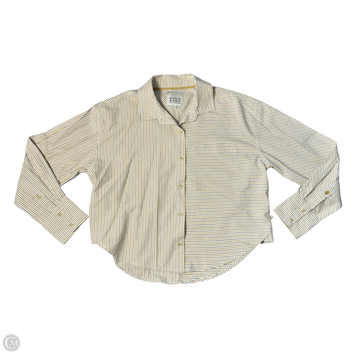 Top Long Sleeve By Scotch & Soda In Striped Pattern, Size: S