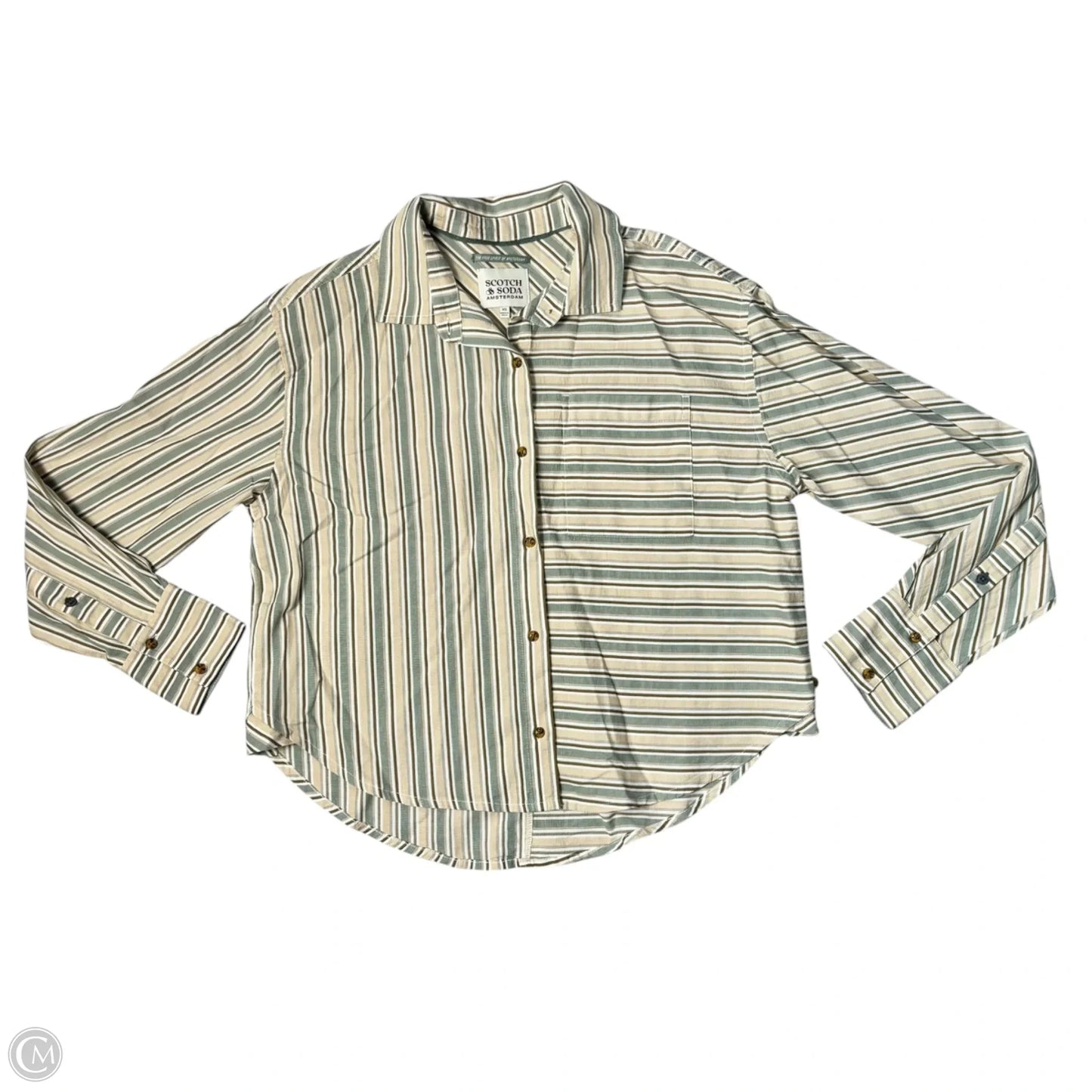 Top Long Sleeve By Scotch & Soda In Striped Pattern, Size: Xs